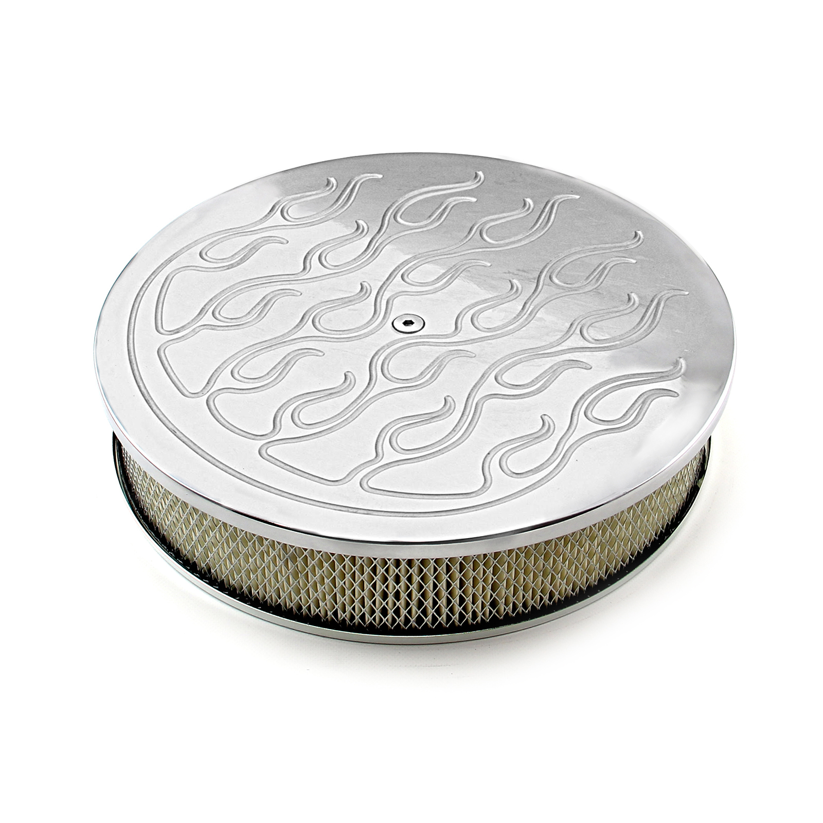 Speedmaster® PCE104.1015.03 14" Polished Flamed Aluminum Air Cleaner kit with 3" Element