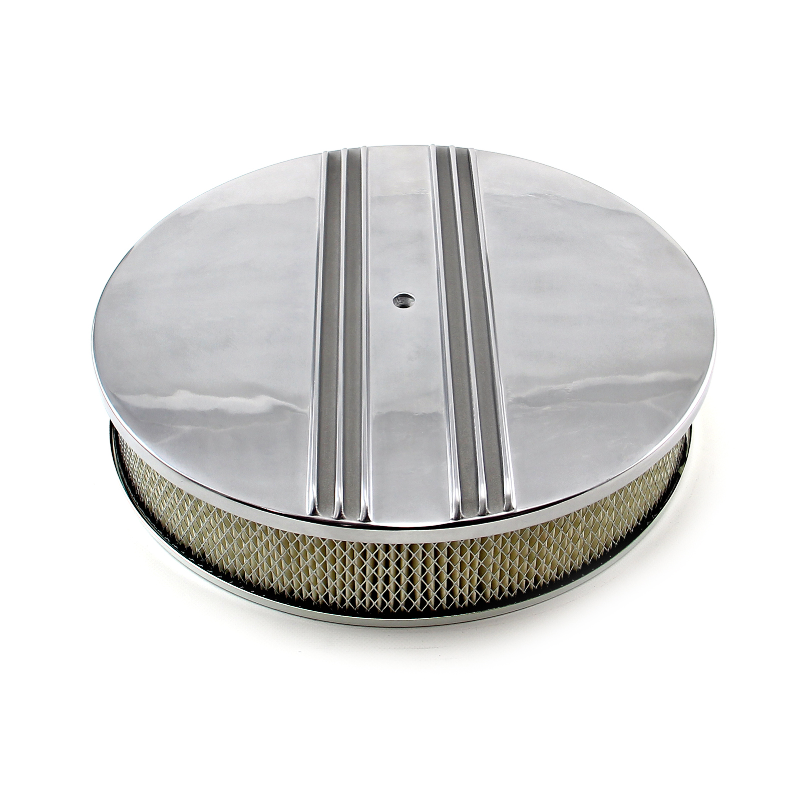 Speedmaster® PCE104.1015.01 14" Classic Finned Polished Aluminum Air Cleaner Kit with 3" Element