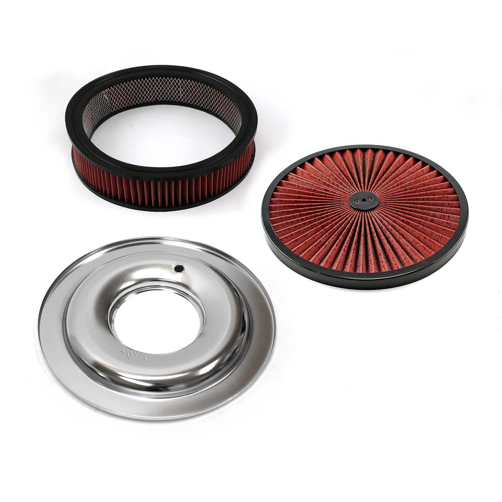 Speedmaster® PCE104.1030.02 14" x 3" Washable Element Extreme Top w/Black Ring Flat Base Air Cleaner Kit