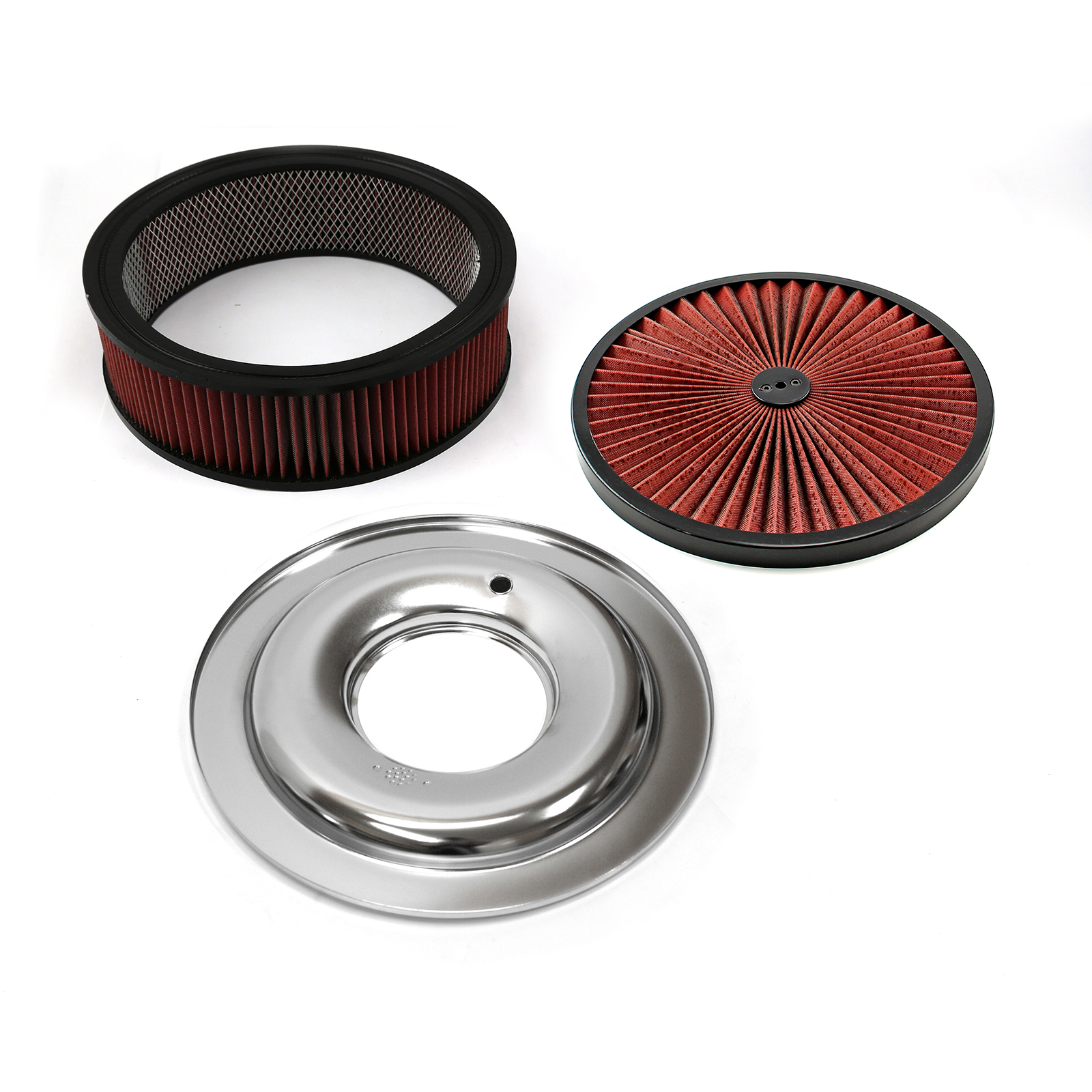 Speedmaster® PCE104.1030.03 14" x 4" Washable Element Extreme Top w/Black Ring Flat Base Air Cleaner Kit