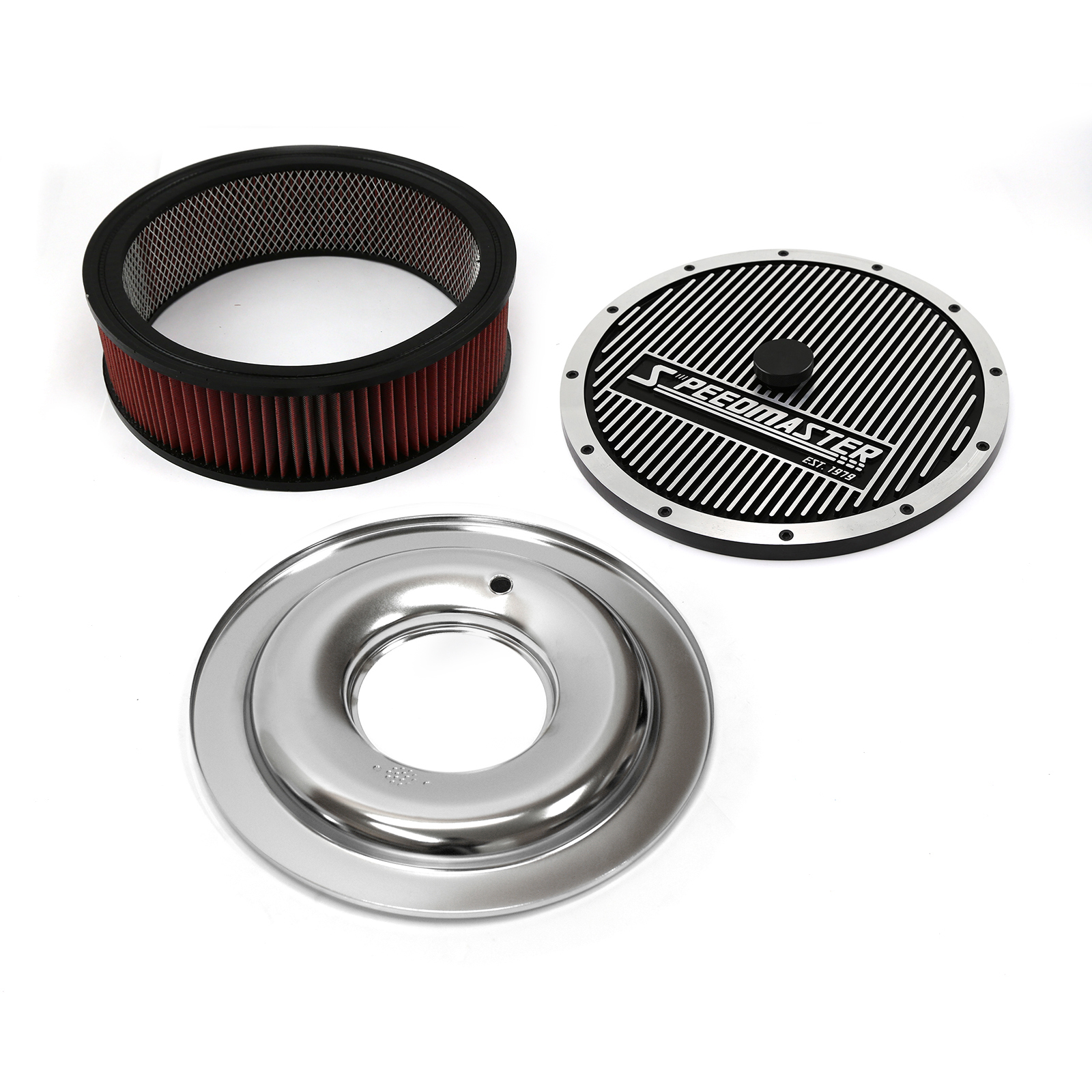 Speedmaster® PCE104.1038.03 14" x 4" Washable Element Elite Top Flat Base Air Cleaner Kit