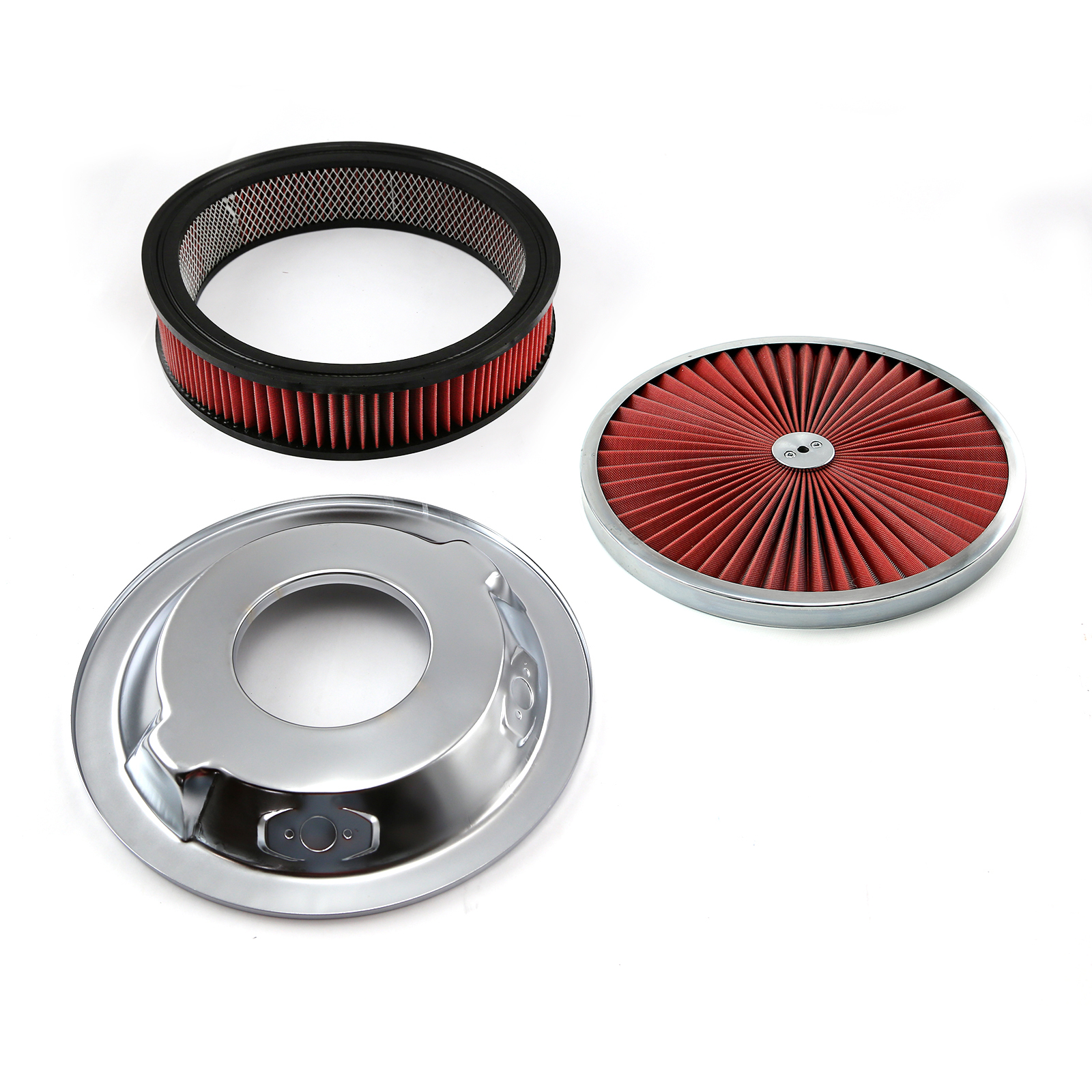 Speedmaster® PCE104.1026.06 14" x 3" Washable Element Extreme Top w/Chrome Ring Dropped Base Air Cleaner Kit