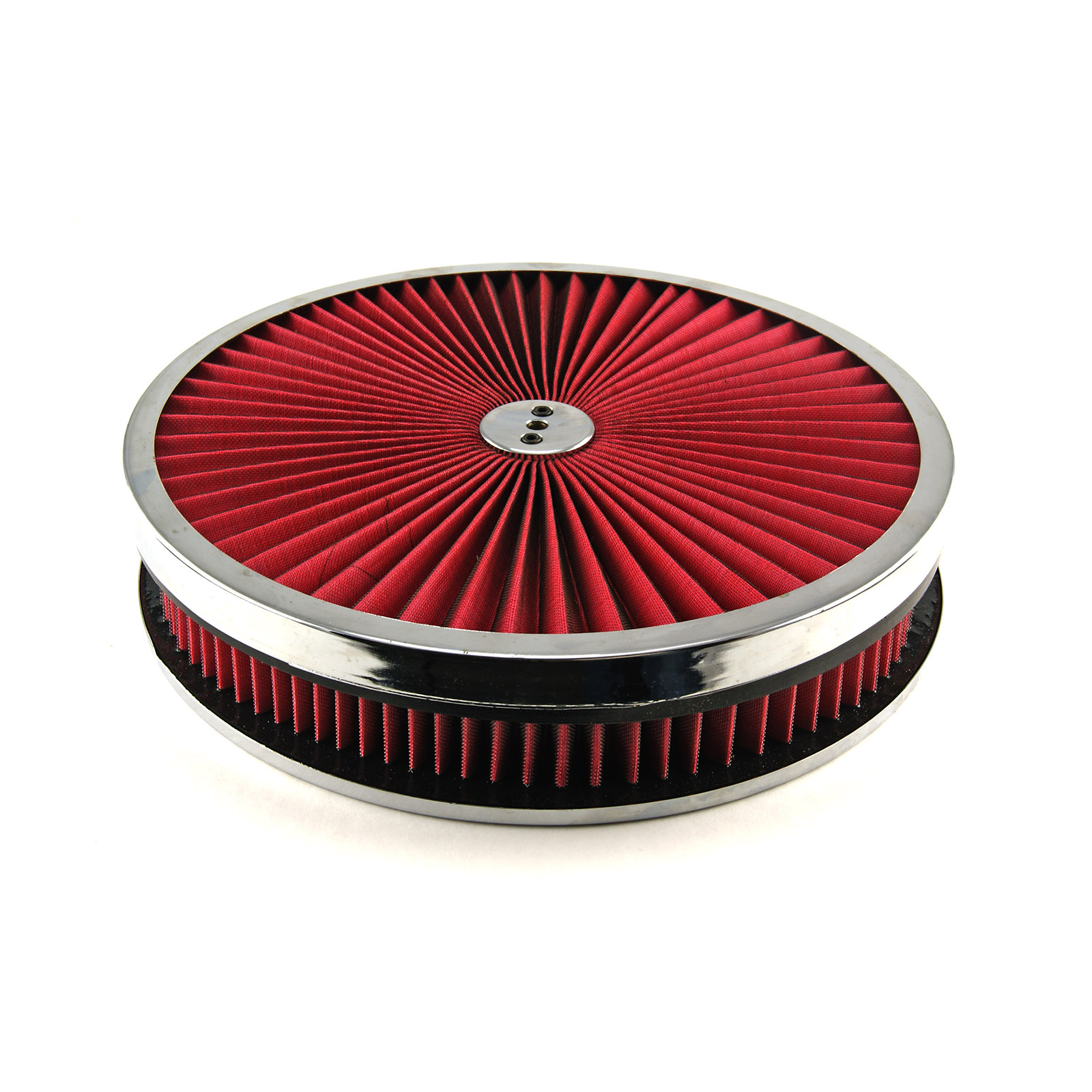 14" x 2" Washable Element Extreme Top w/Chrome Ring Flat Base Air Cleaner Kit