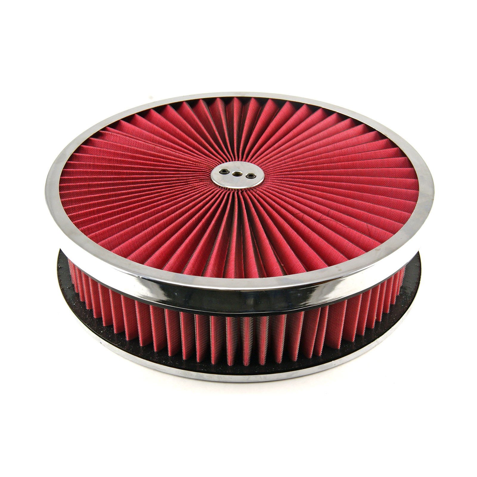 Speedmaster® PCE104.1030.06 14" x 3" Washable Element Extreme Top w/Chrome Ring Flat Base Air Cleaner Kit