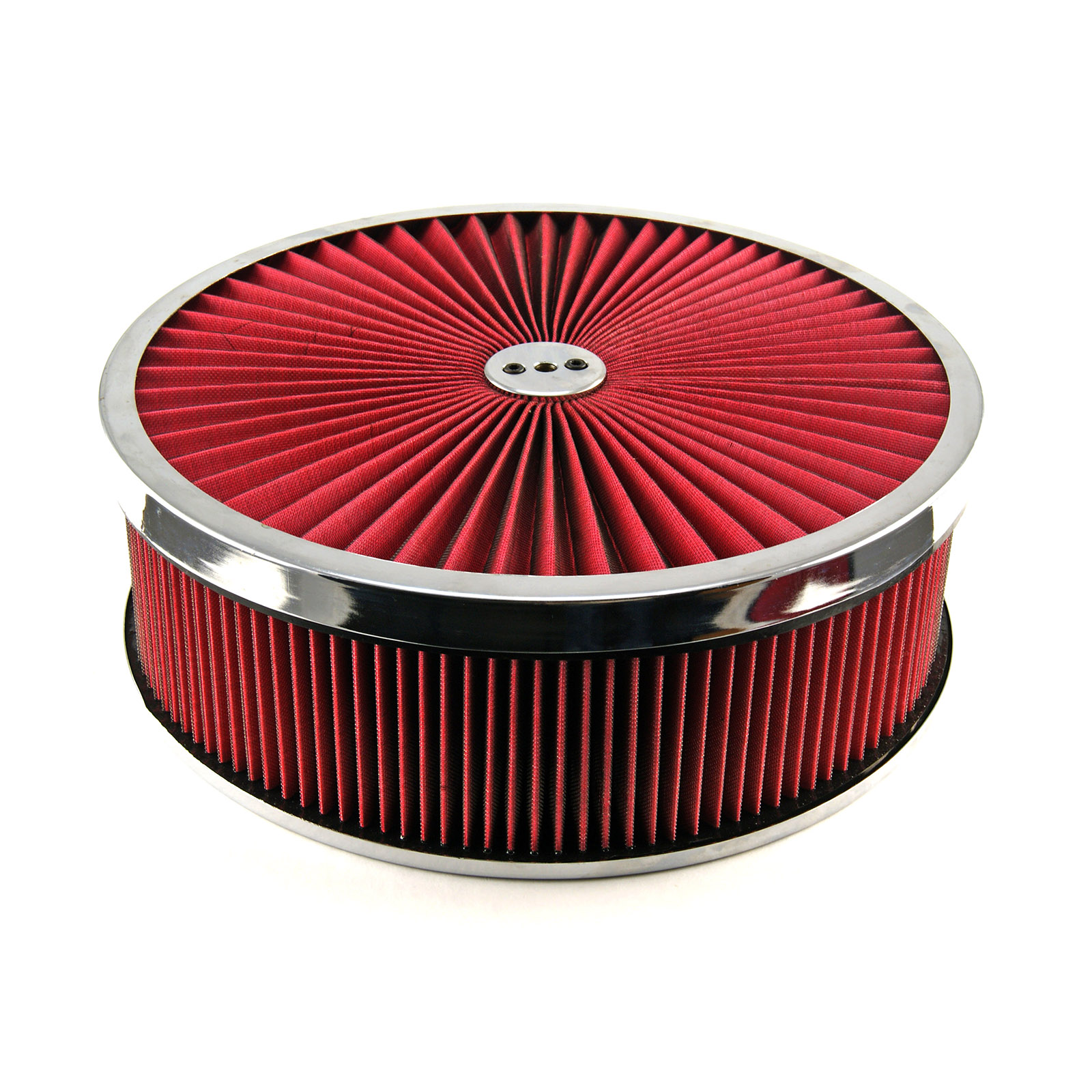 14" x 4" Washable Element Extreme Top w/Chrome Ring Flat Base Air Cleaner Kit