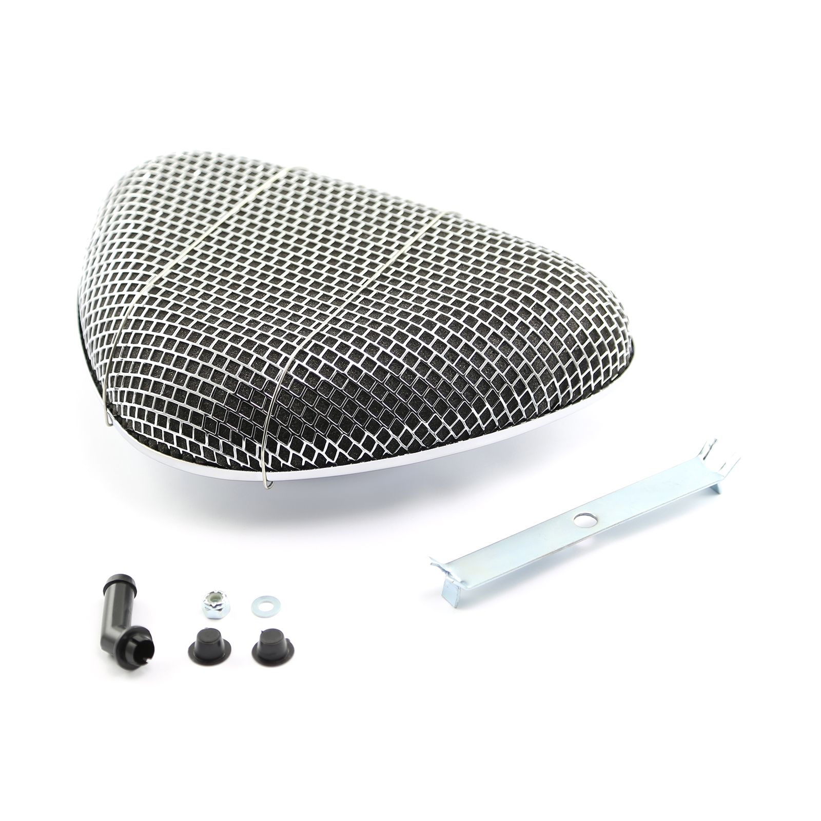 11 1/2" L x 8 1/2" W Superflow Triangular Chrome Air Cleaner Kit