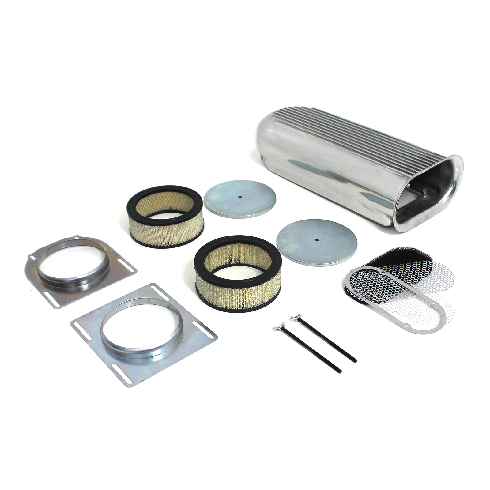 Speedmaster® PCE106.1002 Polished Aluminum Dual Carburetor Hilborn Style Hood Scoop