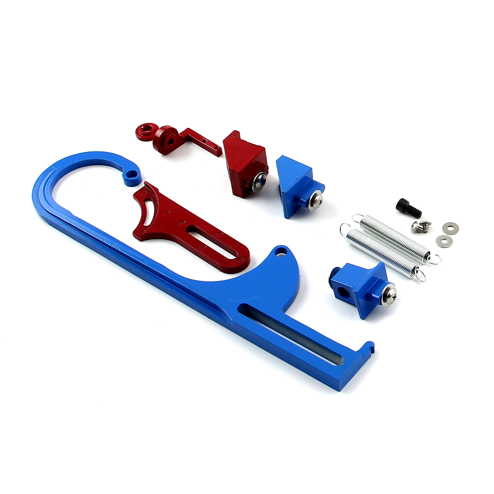 Speedmaster® PCE124.1005 Carburetor Throttle Cable Bracket Kit - Red/Blue w/ Return Springs and Mount