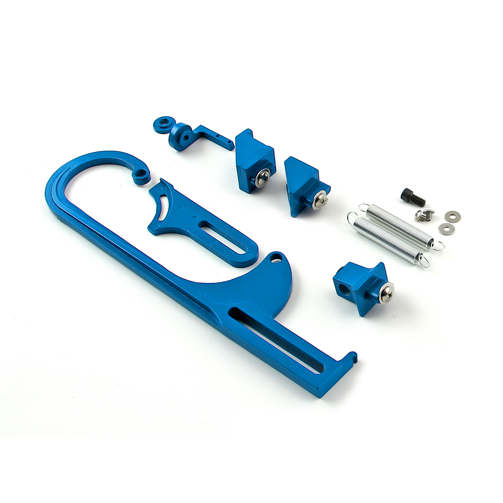Carburetor Throttle Cable Bracket Kit - Blue w/ Return Springs and Mount