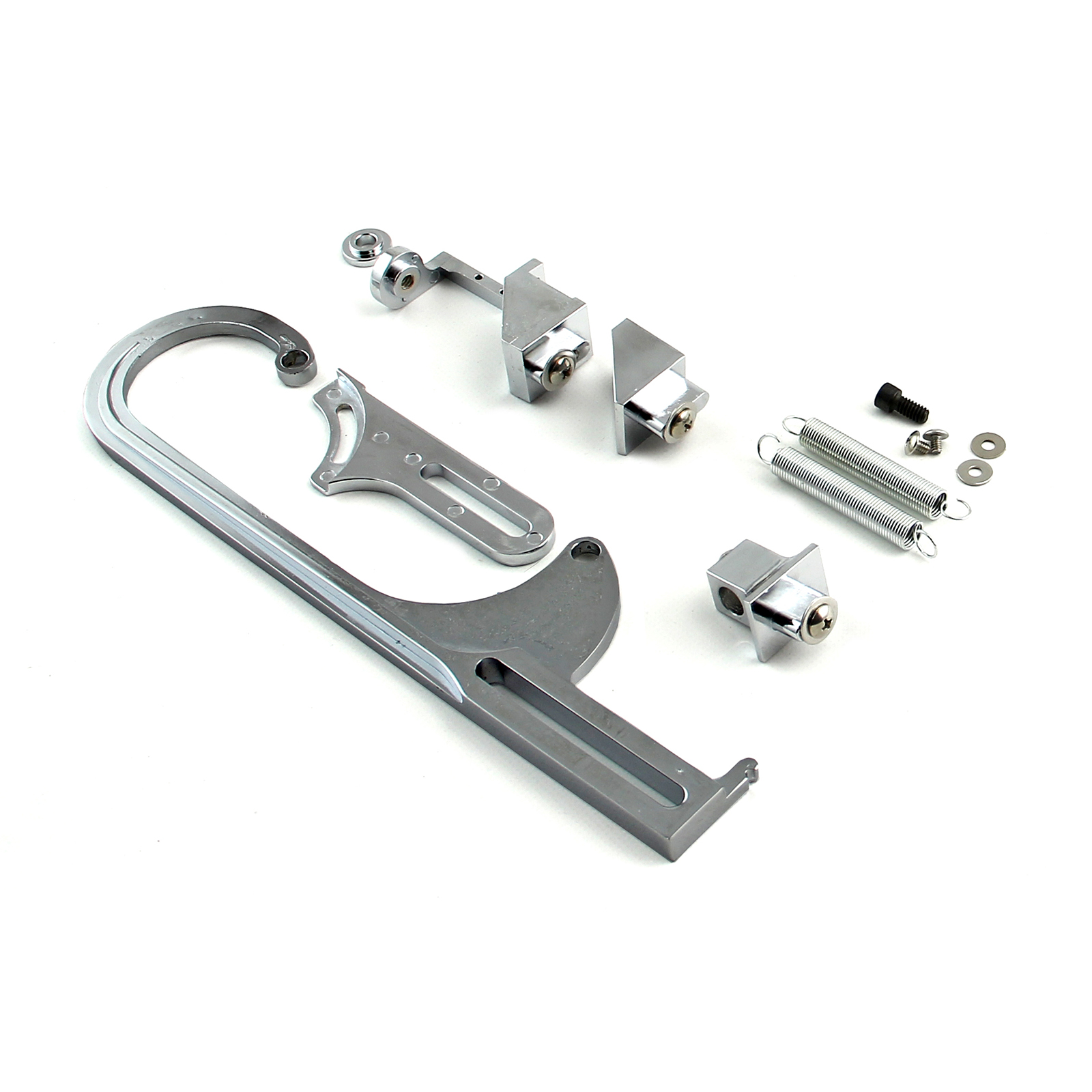 Speedmaster® PCE124.1007.04 Carburetor Throttle Cable Bracket Kit - Polished w/ Return Springs and Mount