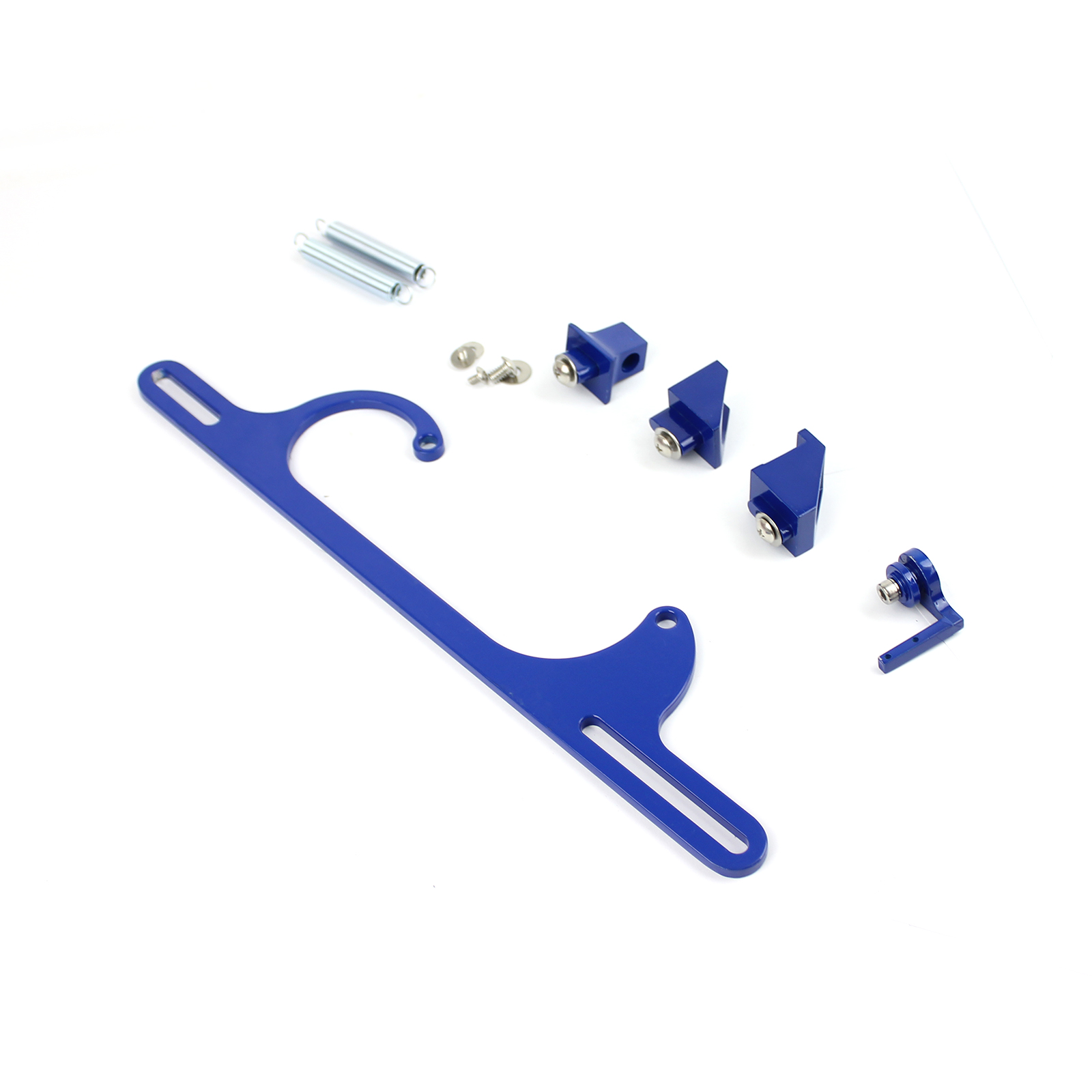 Speedmaster® PCE124.1014.02 Carburetor Throttle Cable Bracket Kit w/ Return Springs - Billet Blue