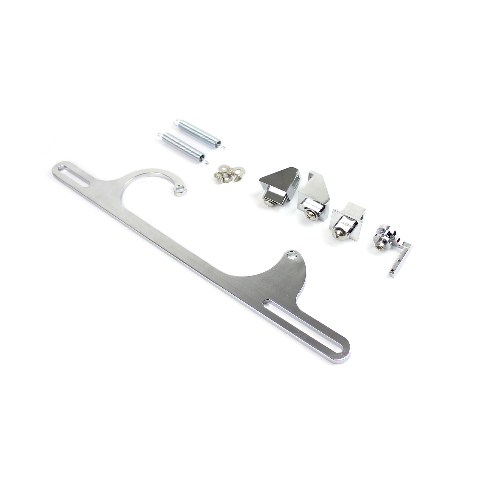 Speedmaster® PCE124.1014.03 Carburetor Throttle Cable Bracket Kit w/ Return Springs - Billet Chrome