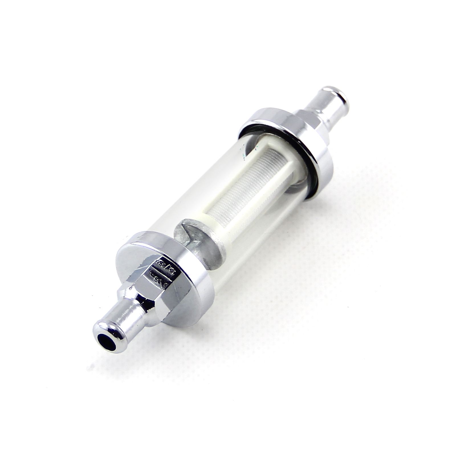 Speedmaster® PCE132.1001 Fuel Filter 3/8" Inlet & Outlet Chrome & Clear