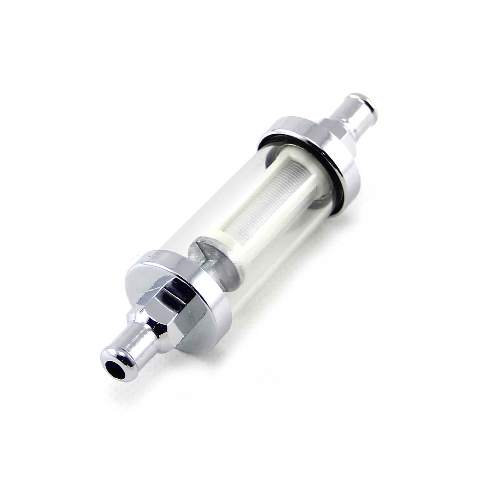 Speedmaster® PCE132.1002 Fuel Filter 5/16" Inlet & Outlet Chrome & Clear