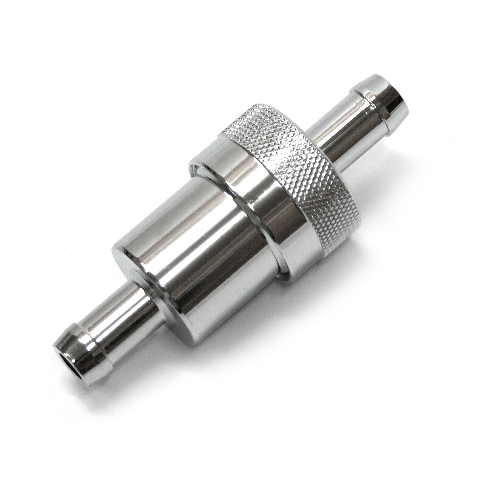Fuel Filter 3/8" Inlet & Outlet Chrome w/ Bronze Element