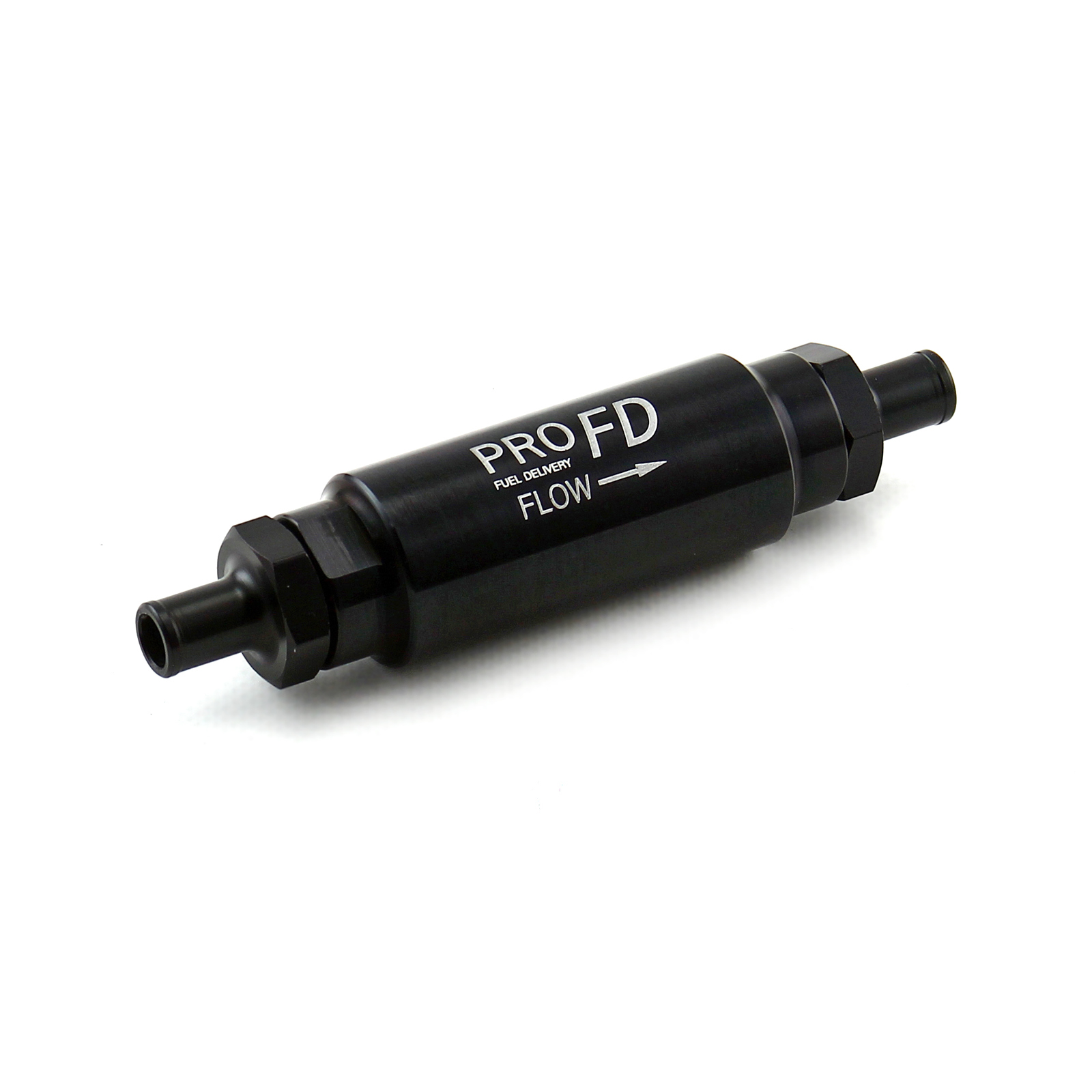 Inline Billet Aluminum Fuel Filter 9/16-18 - 9/16-18 Male Black