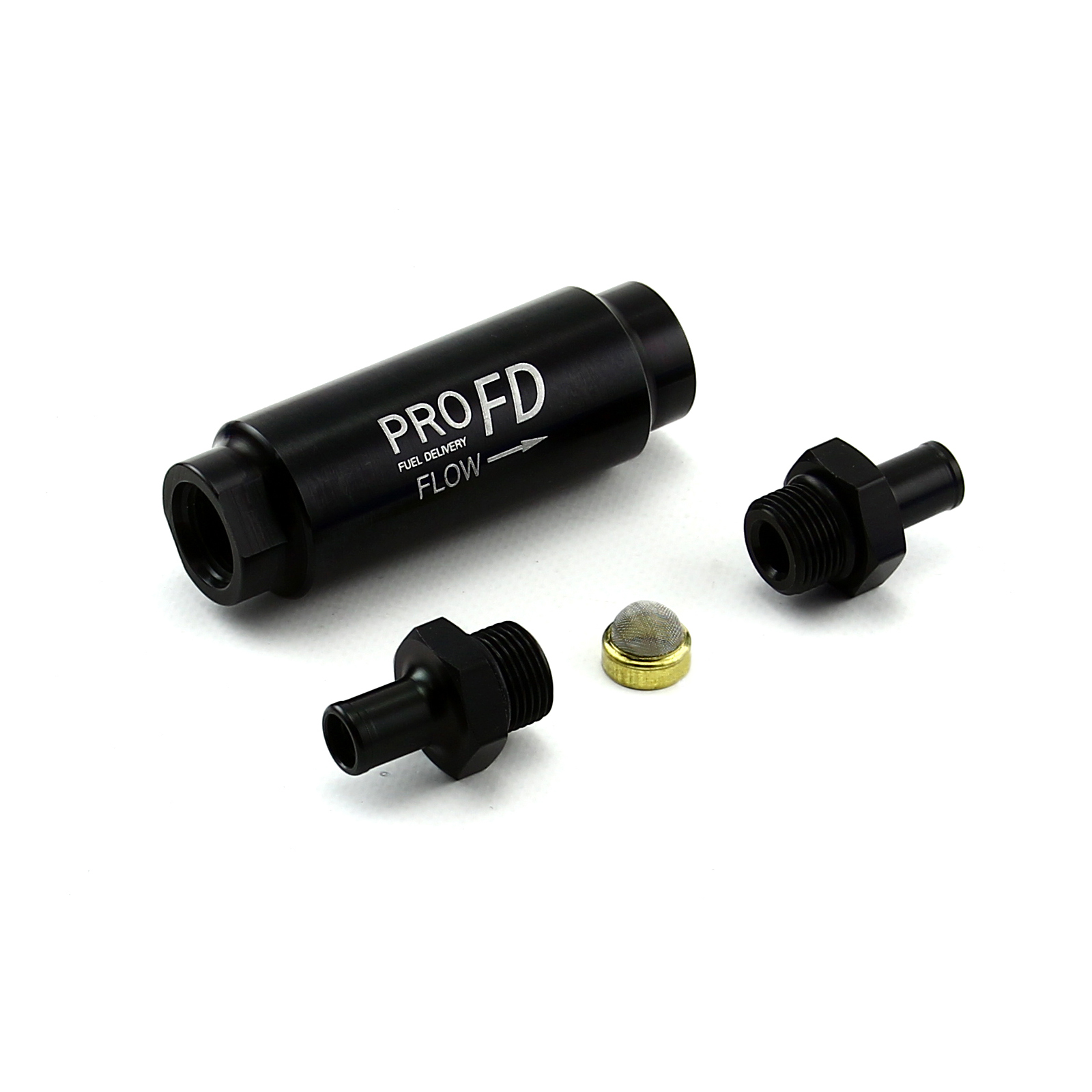 Speedmaster® PCE132.1009.01 Inline Billet Aluminum Fuel Filter 9/16-18 - 9/16-18 Male Black