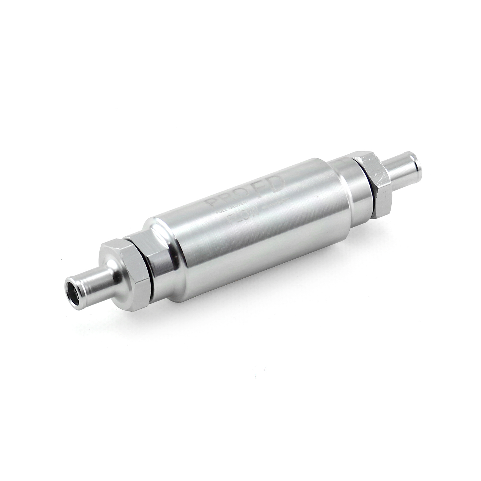 Inline Billet Aluminum Fuel Filter 9/16-18 - 9/16-18 Male Silver