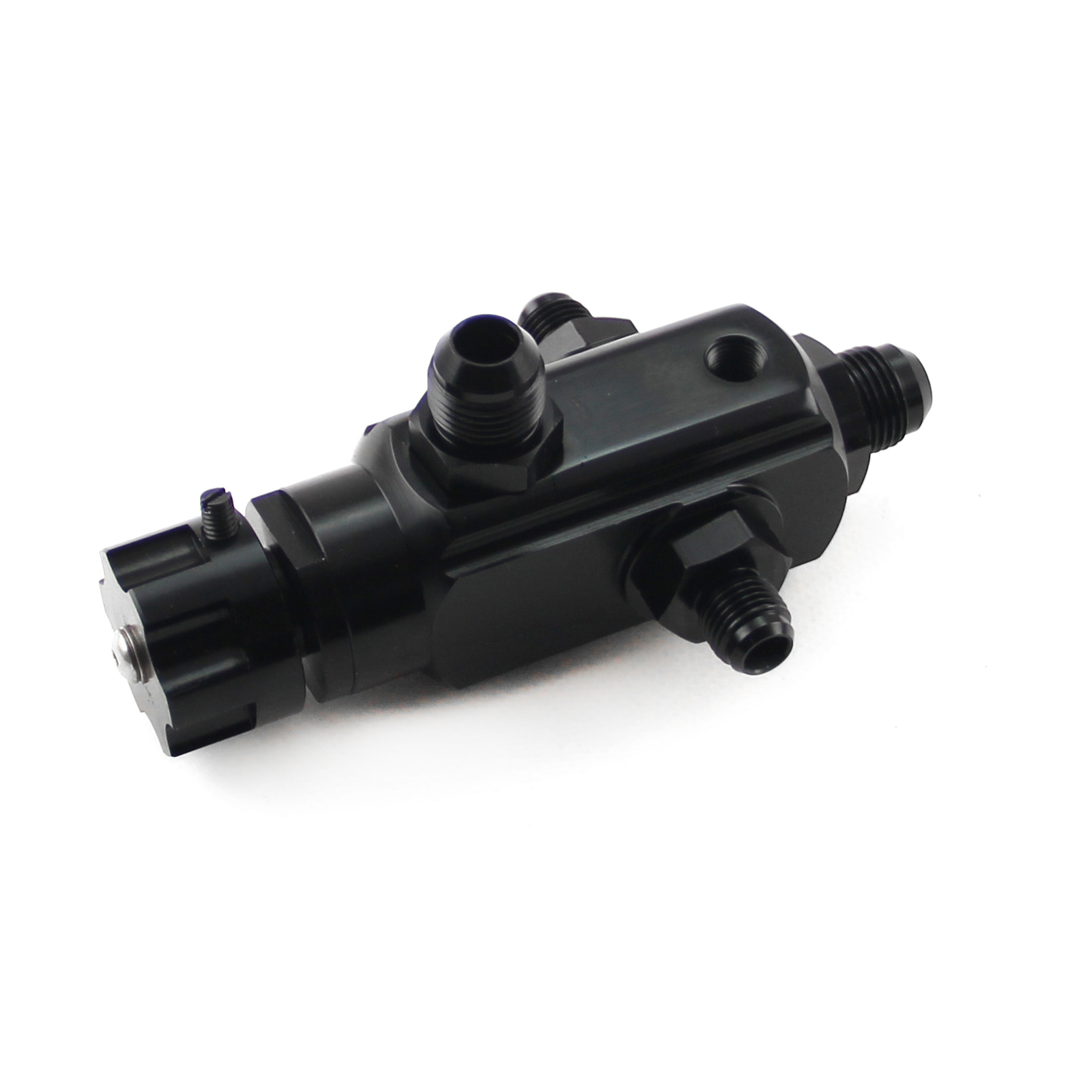 2 Port Universal Billet Return Style Adjustable Fuel Pressure Regulator Black