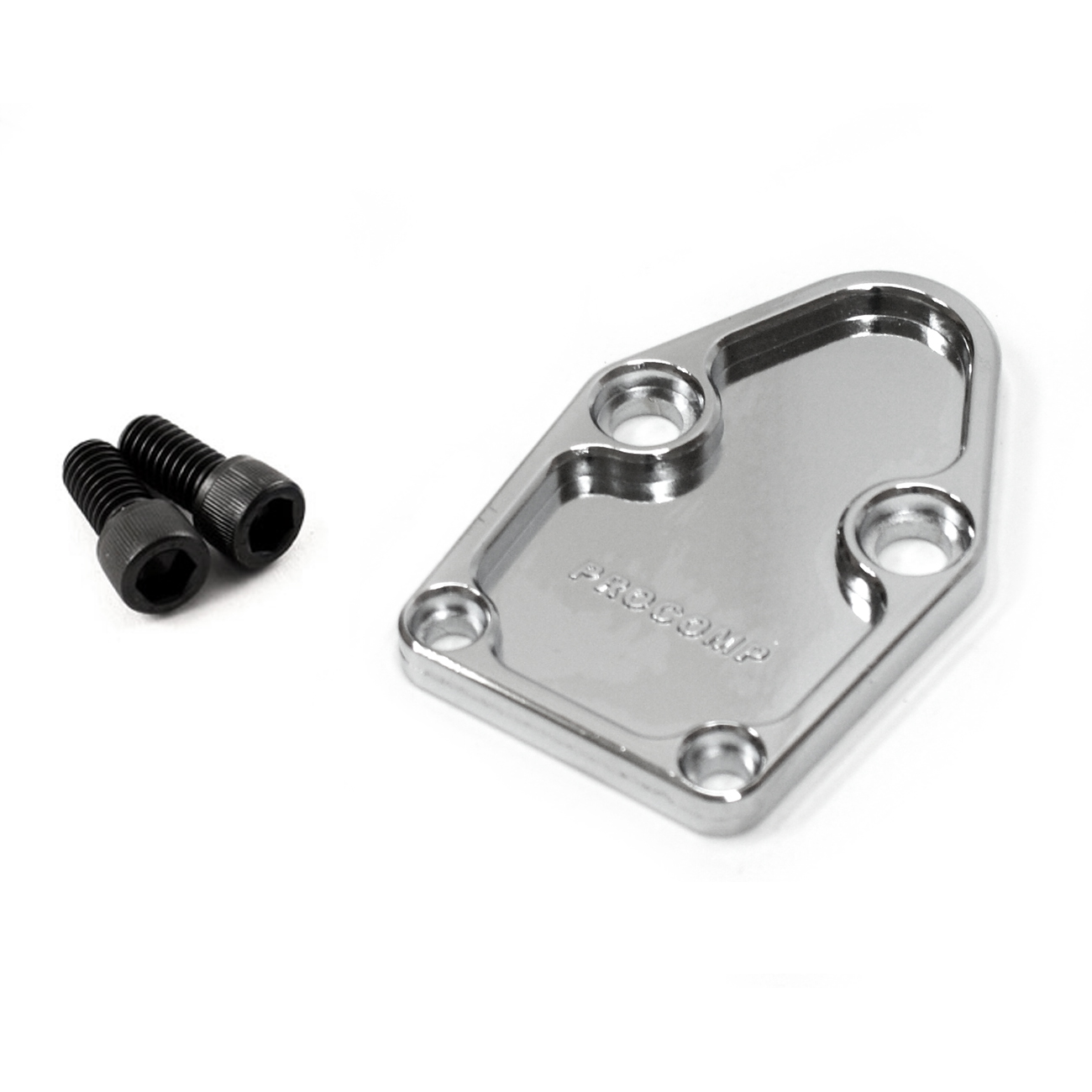 Chevy SBC 350 Fuel Pump Block-Off Plate Chrome
