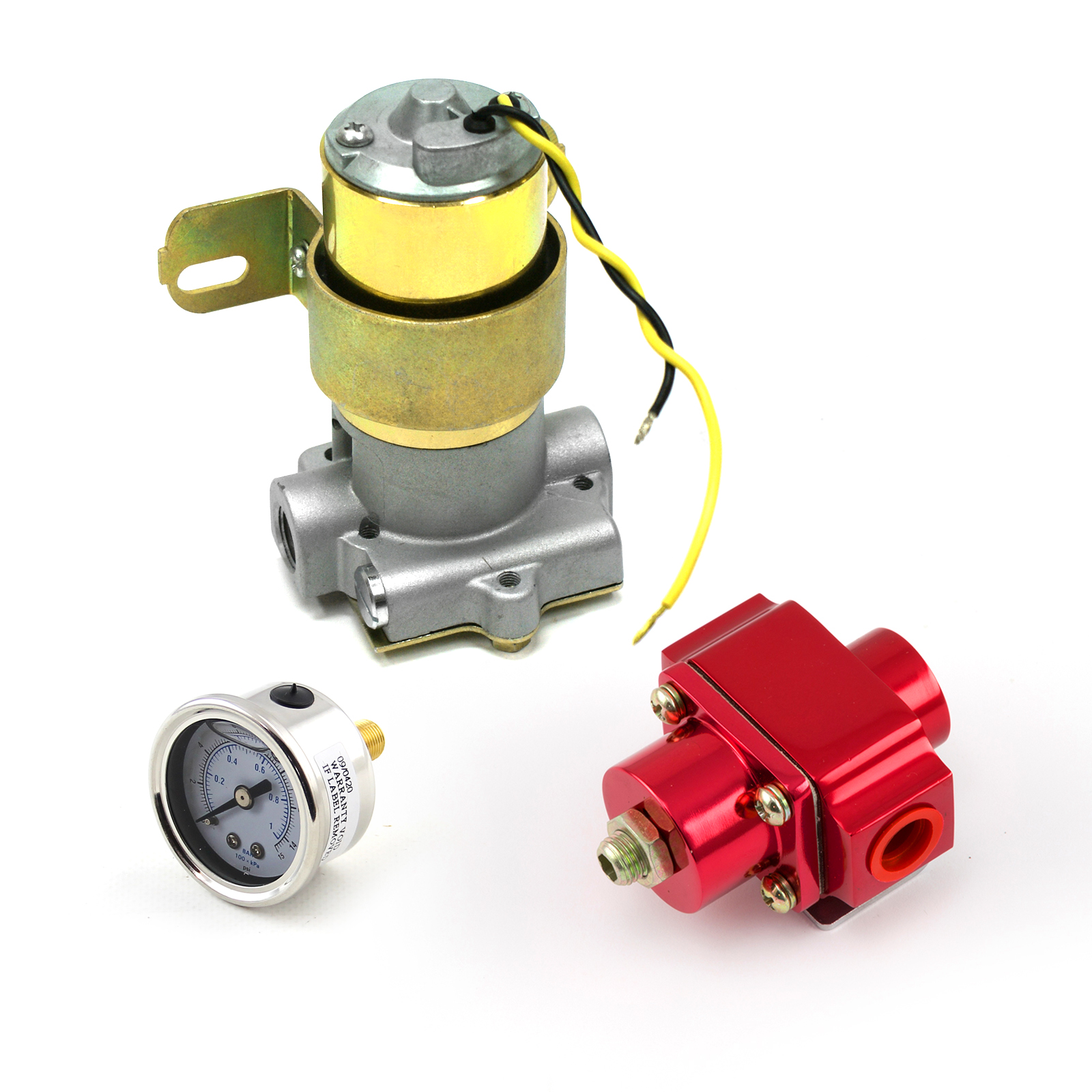 Speedmaster® PCE145.1025 110 Gph Universal Electric Fuel Pump Red Regulator & Gauge Combo Kit