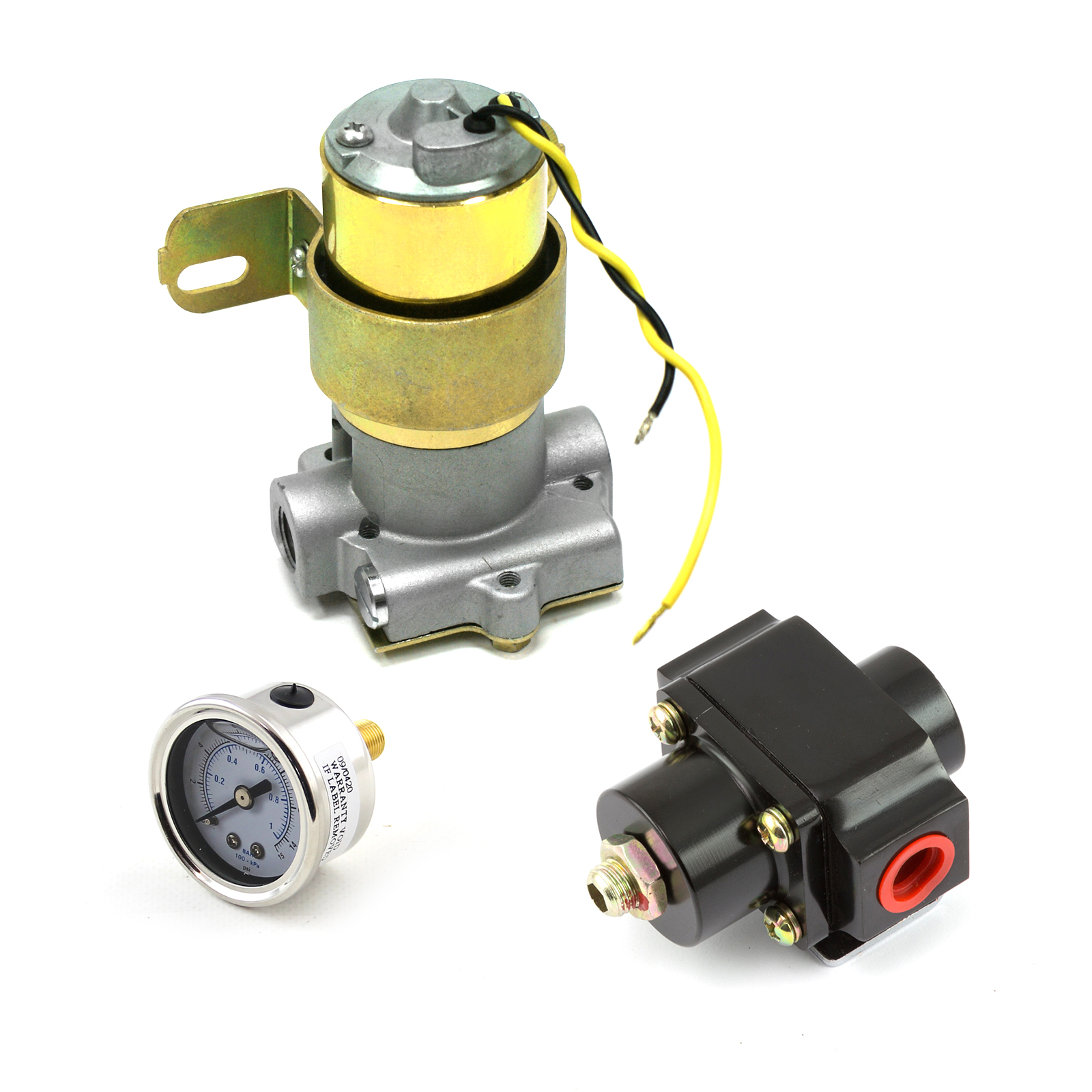 Speedmaster® PCE145.1027 110 Gph Universal Electric Fuel Pump Black Regulator & Gauge Combo Kit