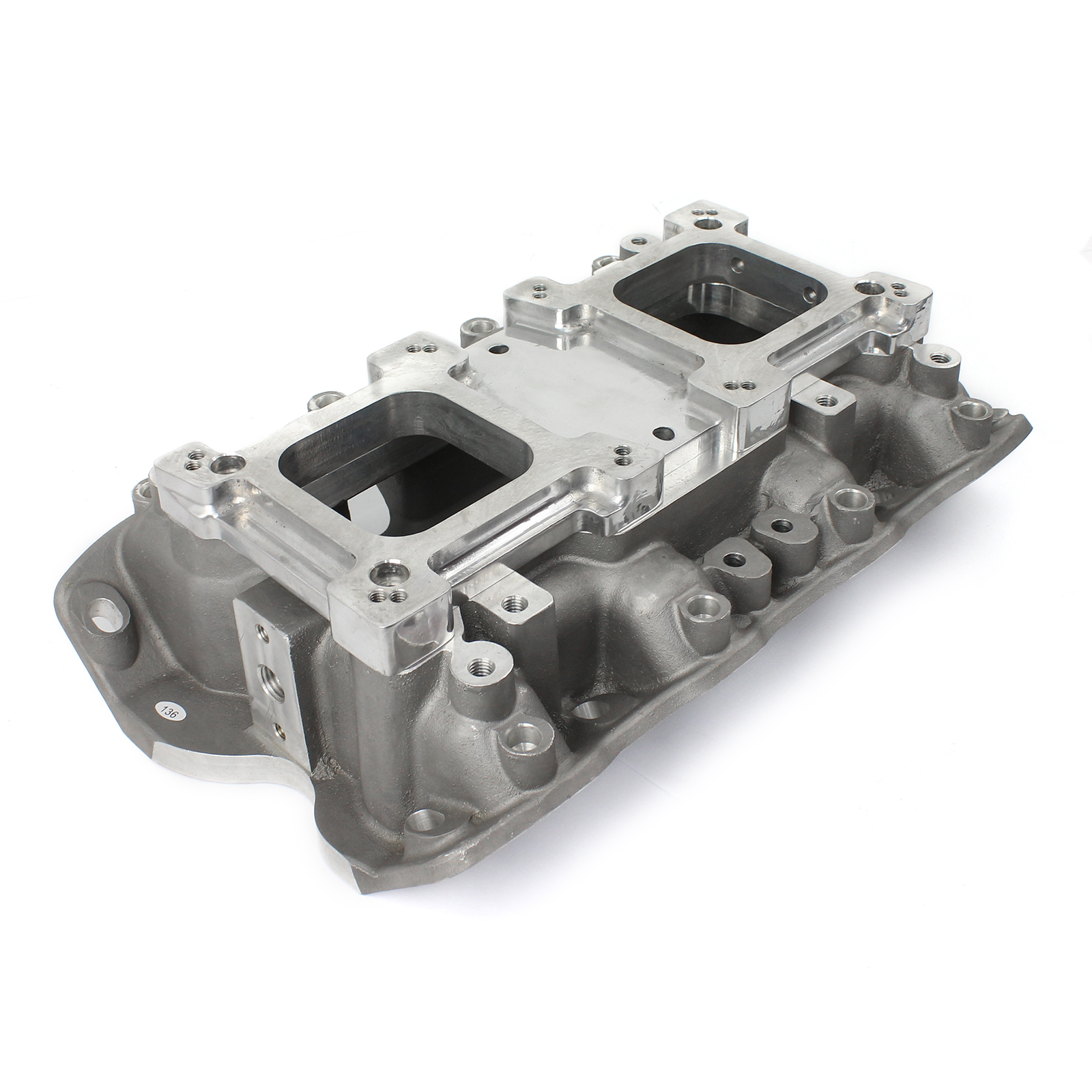 Speedmaster® PCE147.1114 Ford 302 351C Cleveland 3V (4V w/Tongues) MidRise Twin Intake Manifold [Satin]