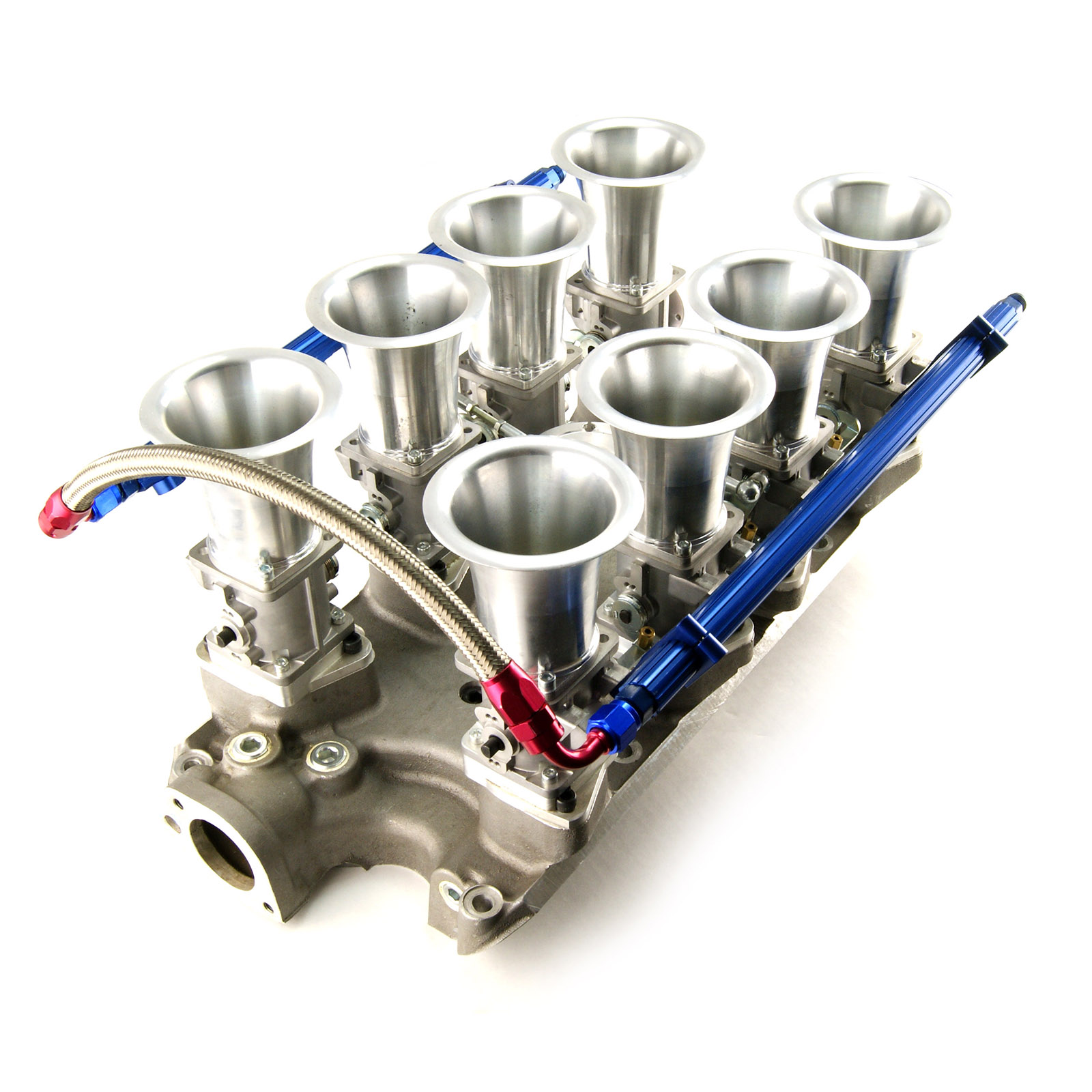 Ford 351W Windsor Downdraft EFI Stack Intake Manifold System Satin