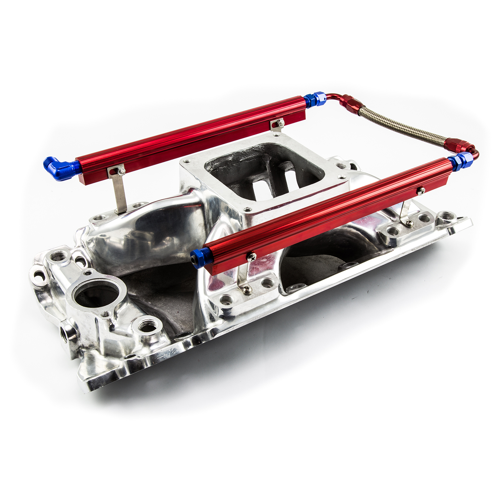 Speedmaster® PCE148.1064 Chevy BBC 454 Rect Port Dominator w/Fuel Rail High Rise Intake Manifold Polished