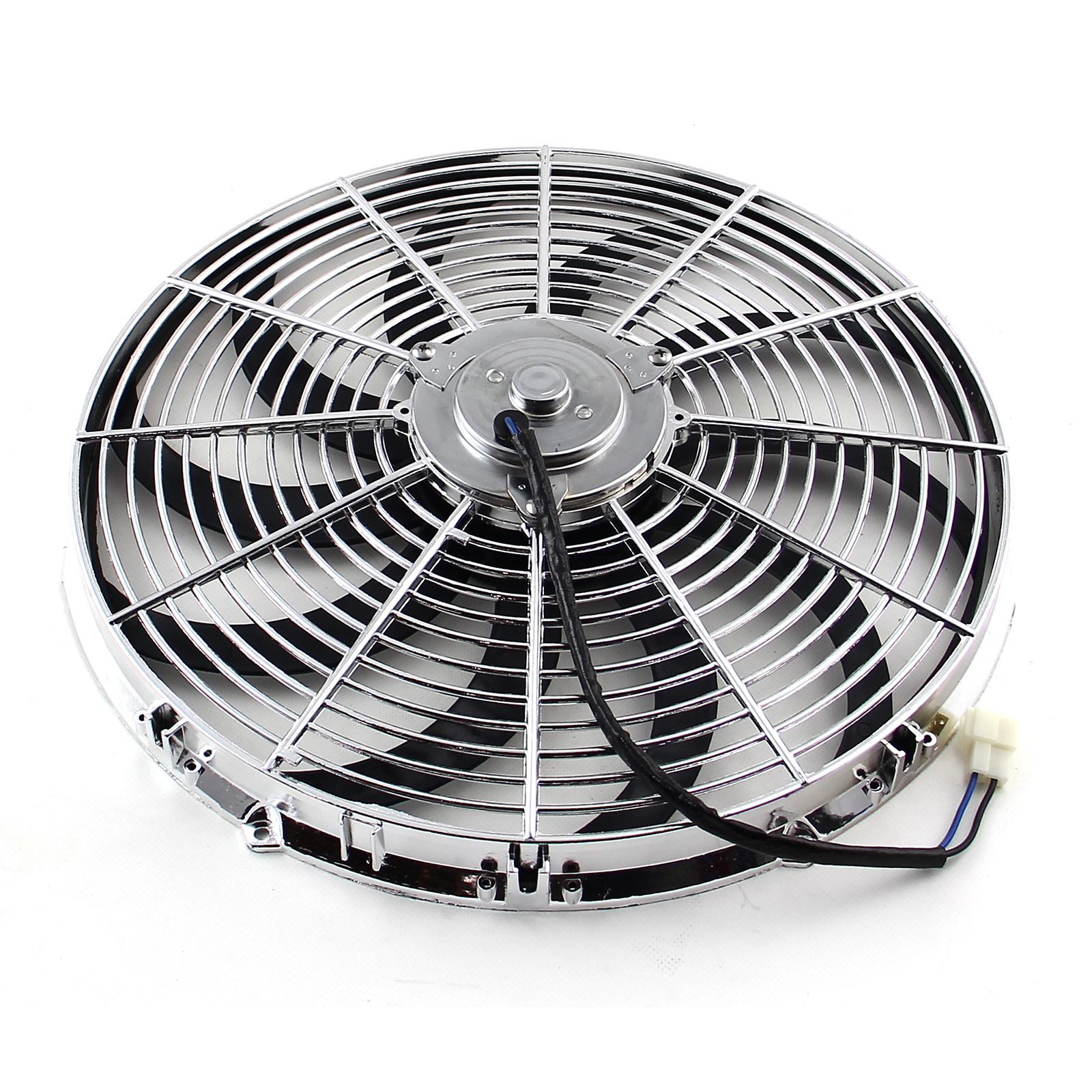 Speedmaster® PCE185.1015 16" Reversable 12V 'S' Blade Radiator Electric Thermo Fan - Chrome