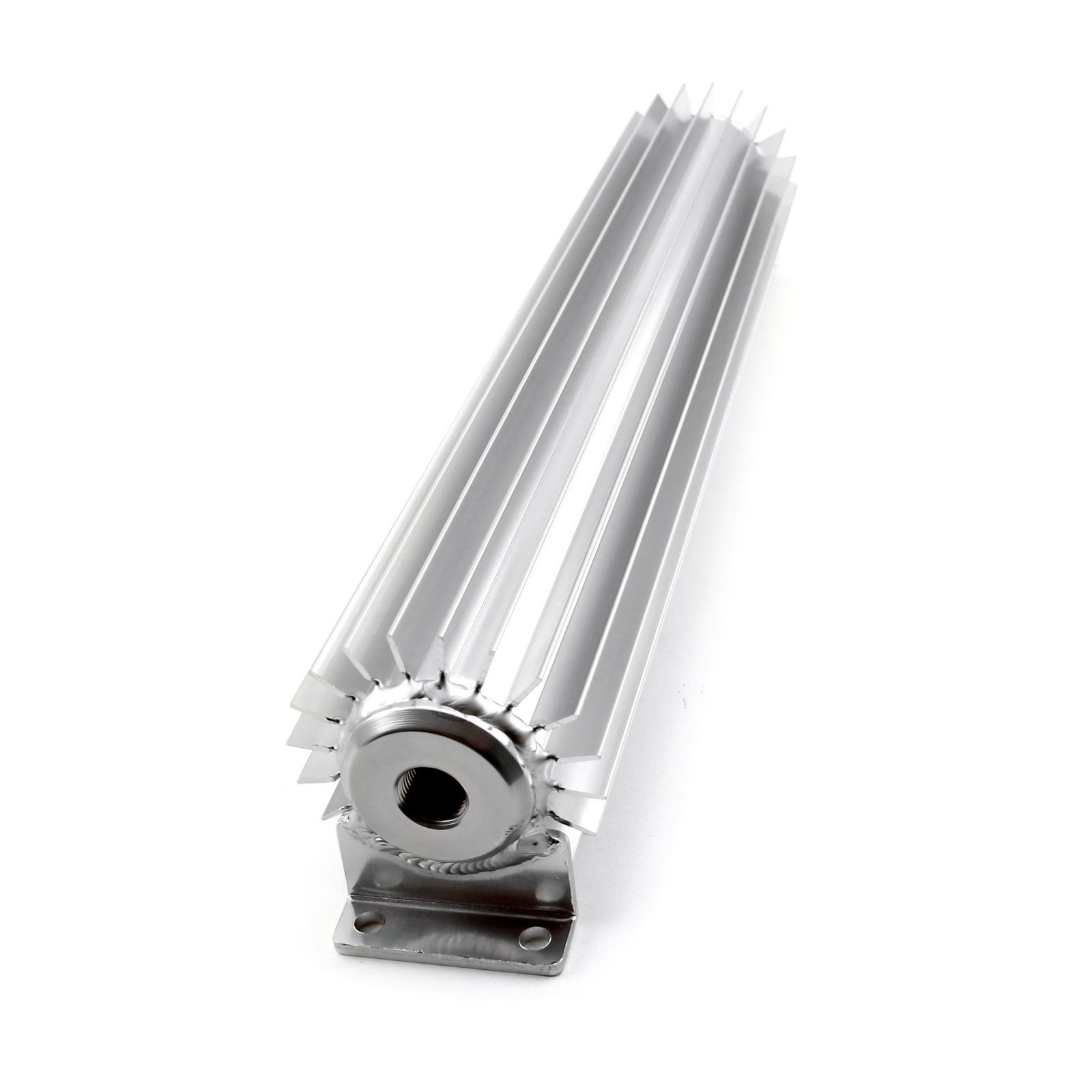 Speedmaster® PCE186.1001 12" Silver Anodized Single Pass Transmission Oil Cooler With Fittings