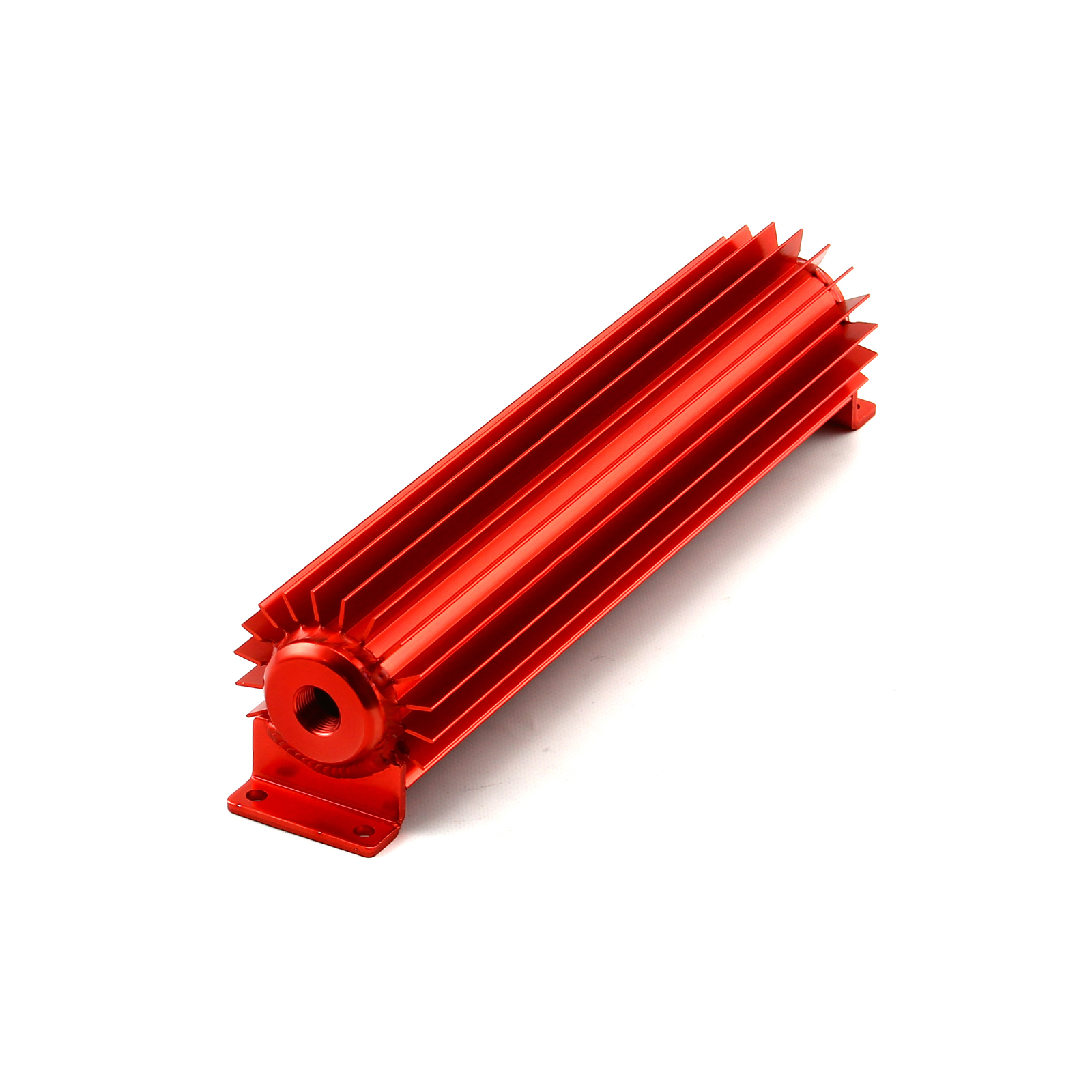 Speedmaster® PCE186.1002 12" Red Anodized Single Pass Transmission Oil Cooler With Fittings