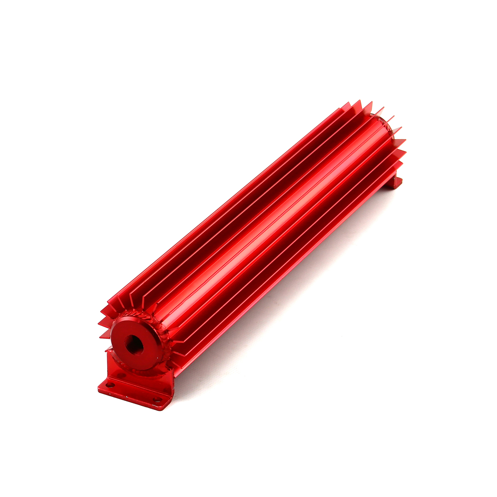 Speedmaster® PCE186.1005 15" Red Anodized Single Pass Transmission Oil Cooler With Fittings