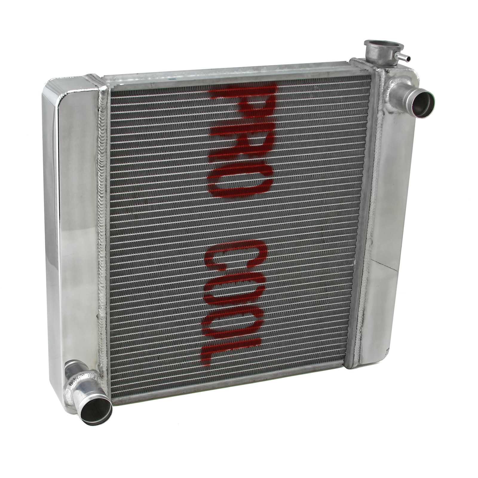Ford Mopar 28x19x2.2 Aluminum Radiator (TR-BL O/Lets) Polished