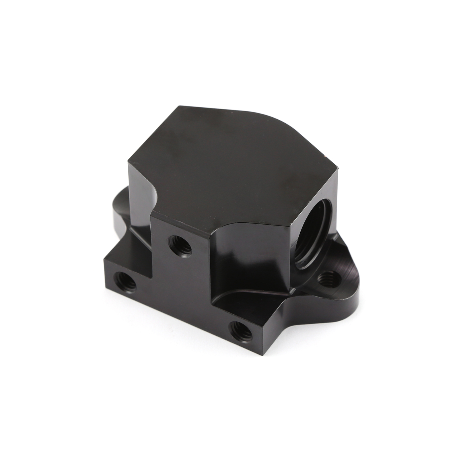 Speedmaster® PCE191.1031 Remote 0 Degree Billet Aluminum Thermostat Housing Water Neck Black