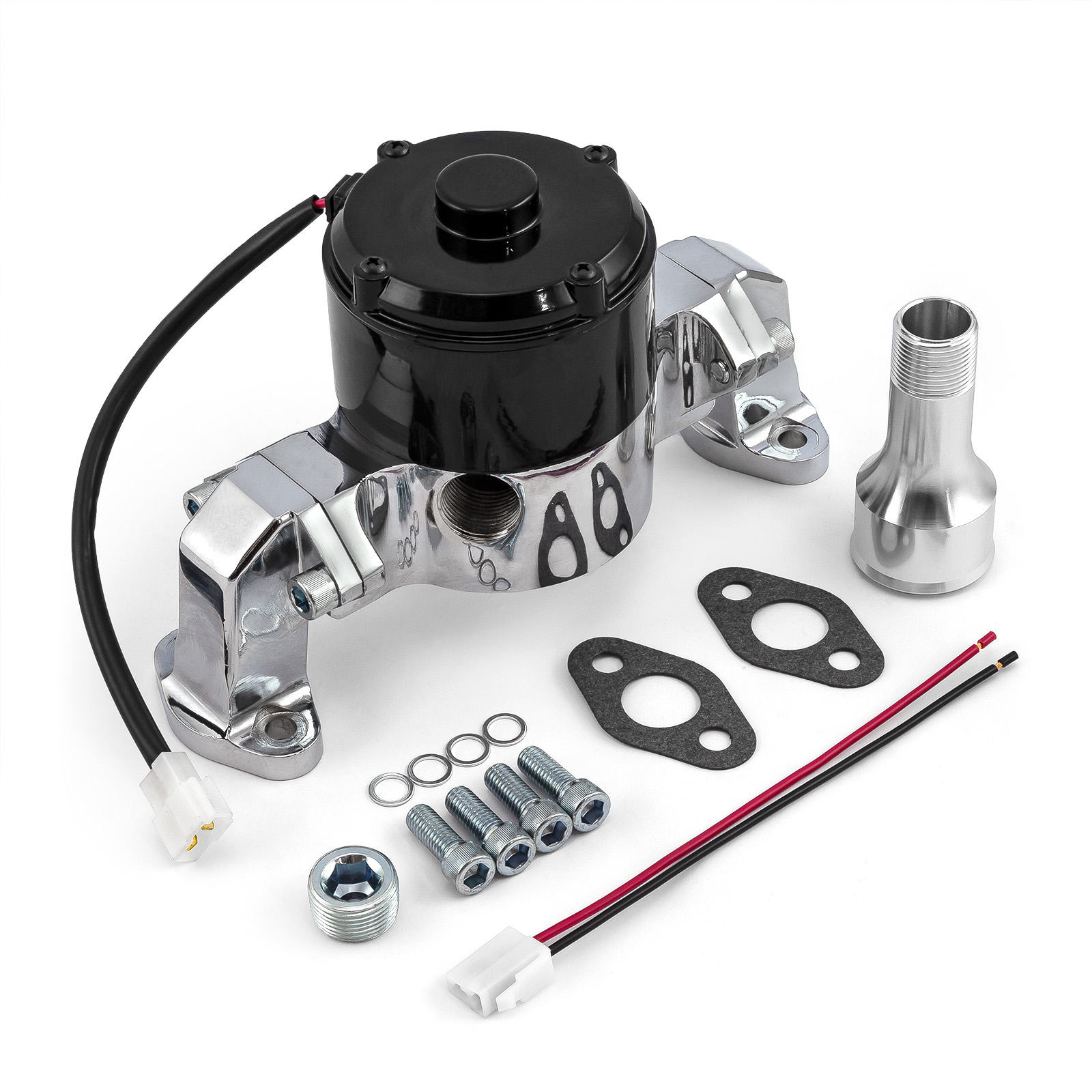 fit Chevy SBC 350 35+ Gpm Electric Water Pump Chrome eBay