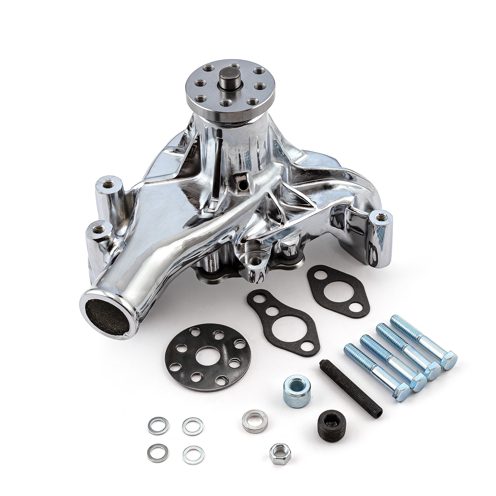 Chevy SBC 350 High Volume Aluminum Long Water Pump Chrome eBay