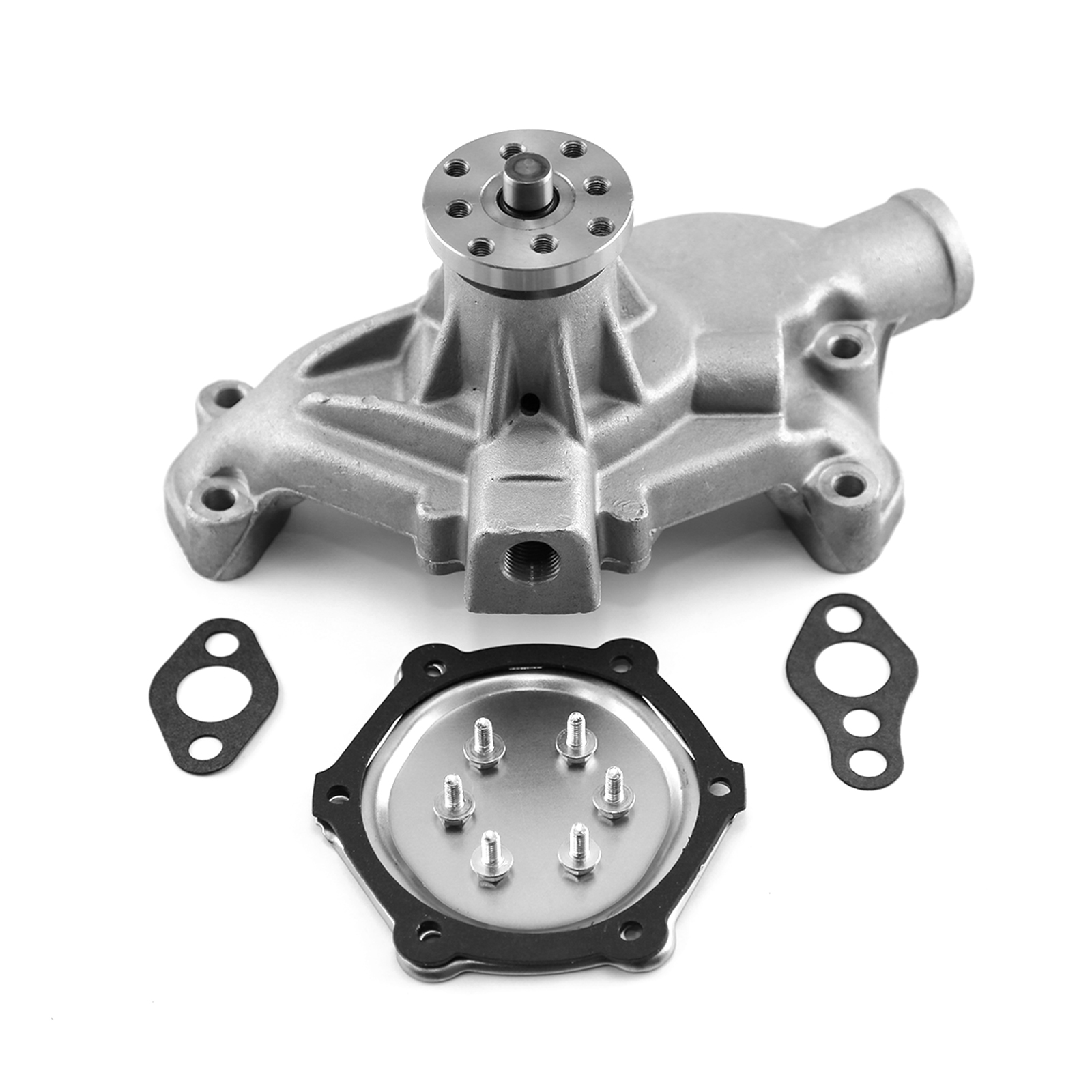 Speedmaster® PCE195.1107 Chevy SBC 350 HV Straight Impeller Aluminum Short Water Pump Satin