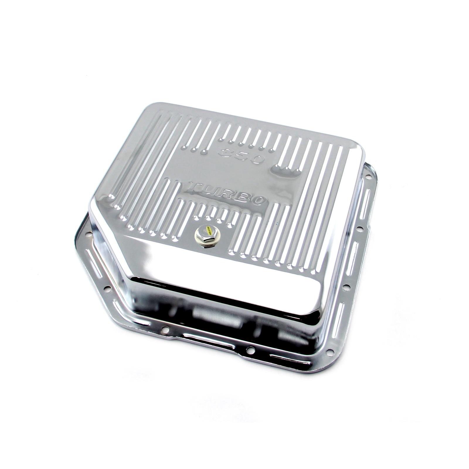 Turbo TH350 Deep Transmission Oil Pan Chrome Finned