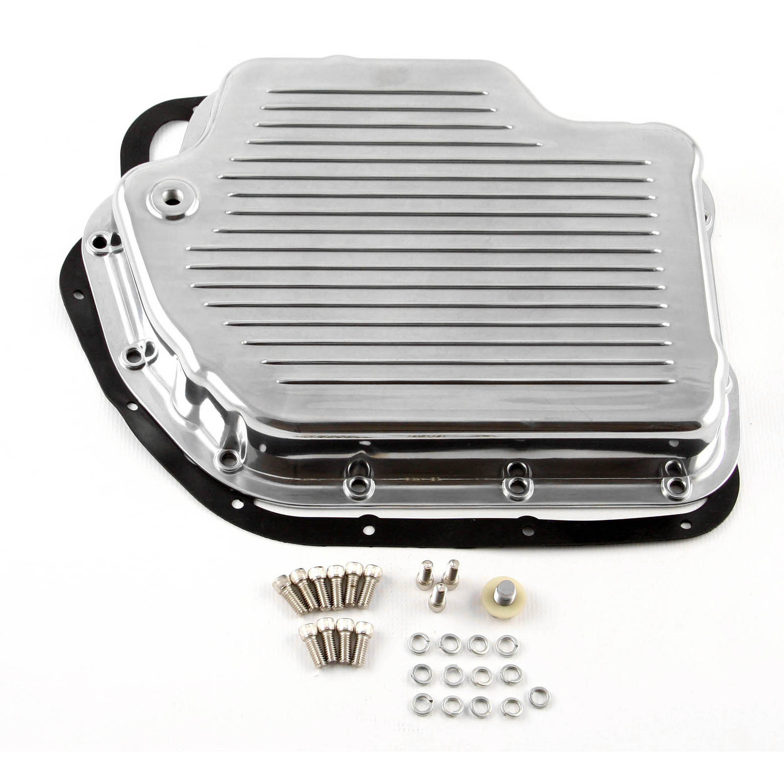 Speedmaster® PCE221.1005 Turbo TH400 Finned Aluminum Transmission Oil Pan Set Polised (w/Bolts & Gasket)