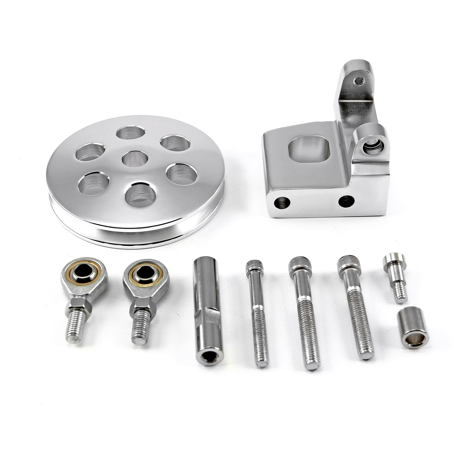 Speedmaster® PCE233.1004 Chevy SBC 350 Type2 Billet Polished Aluminum Power Steering Bracket Kit w/Pulley