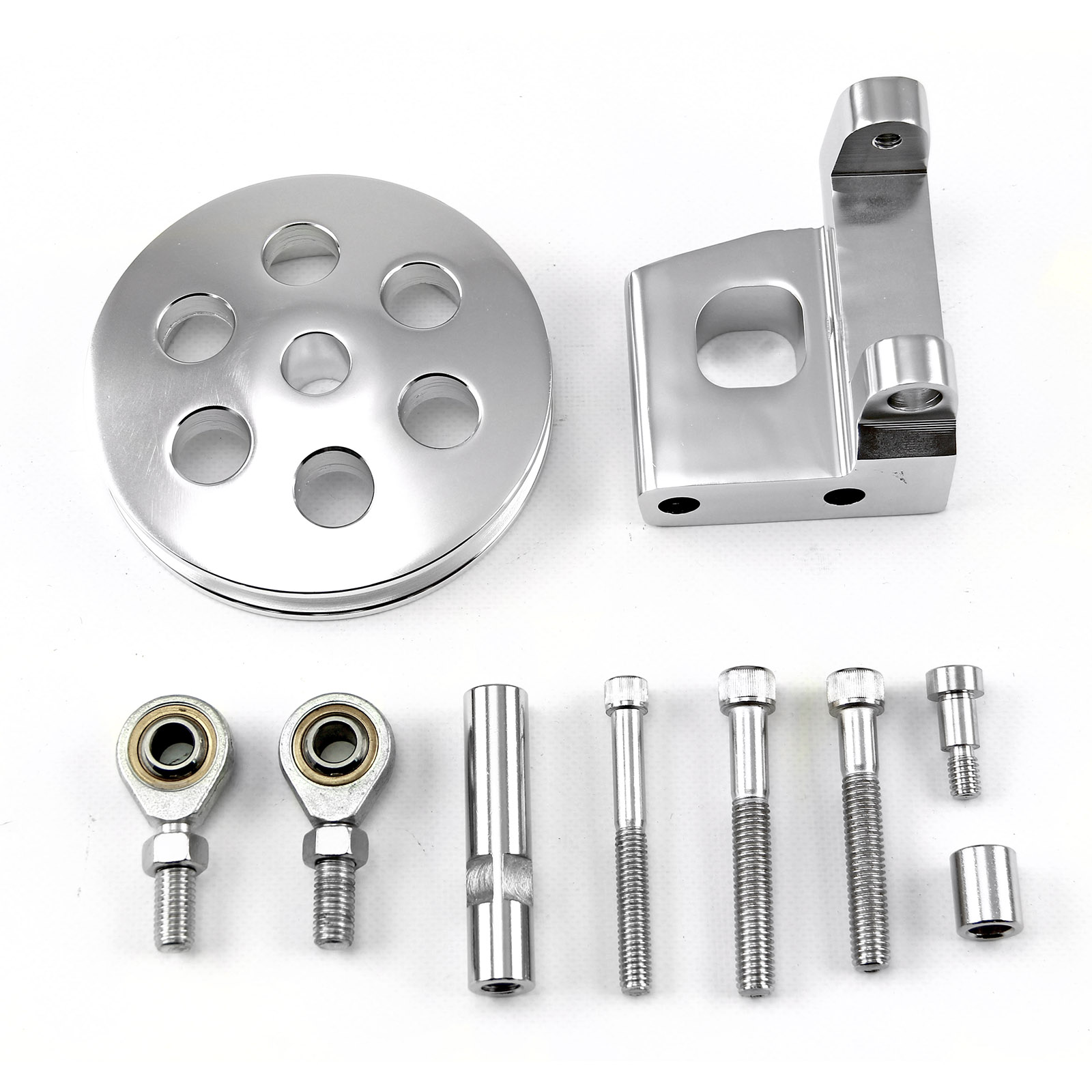 Speedmaster® PCE233.1004 Chevy SBC 350 Type2 Billet Polished Aluminum Power Steering Bracket Kit w/Pulley