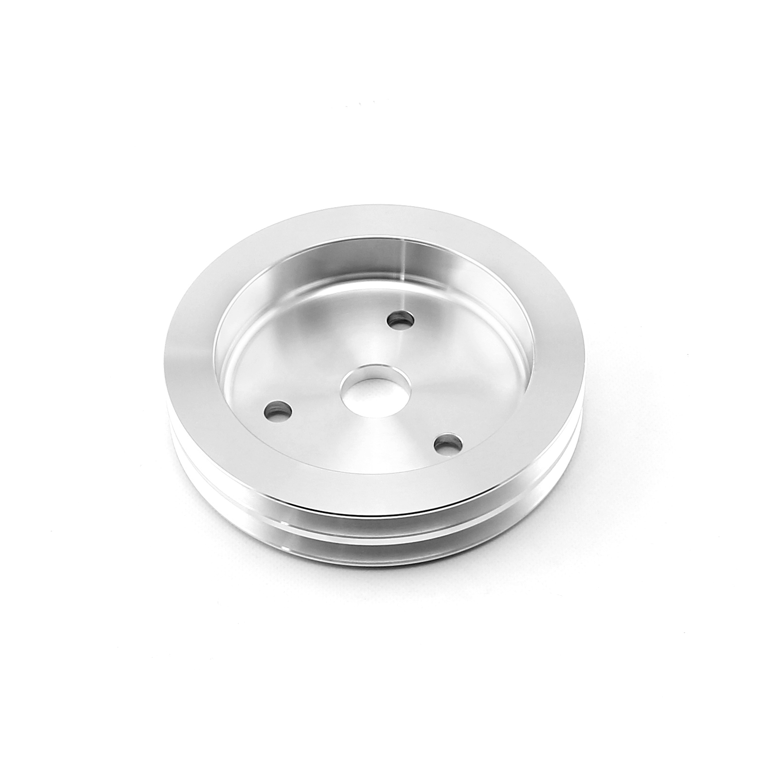 Speedmaster® PCE239.1008 Chevy SBC 350 Billet Aluminum Short Water Pump Swp 2 Groove Crank Pulley