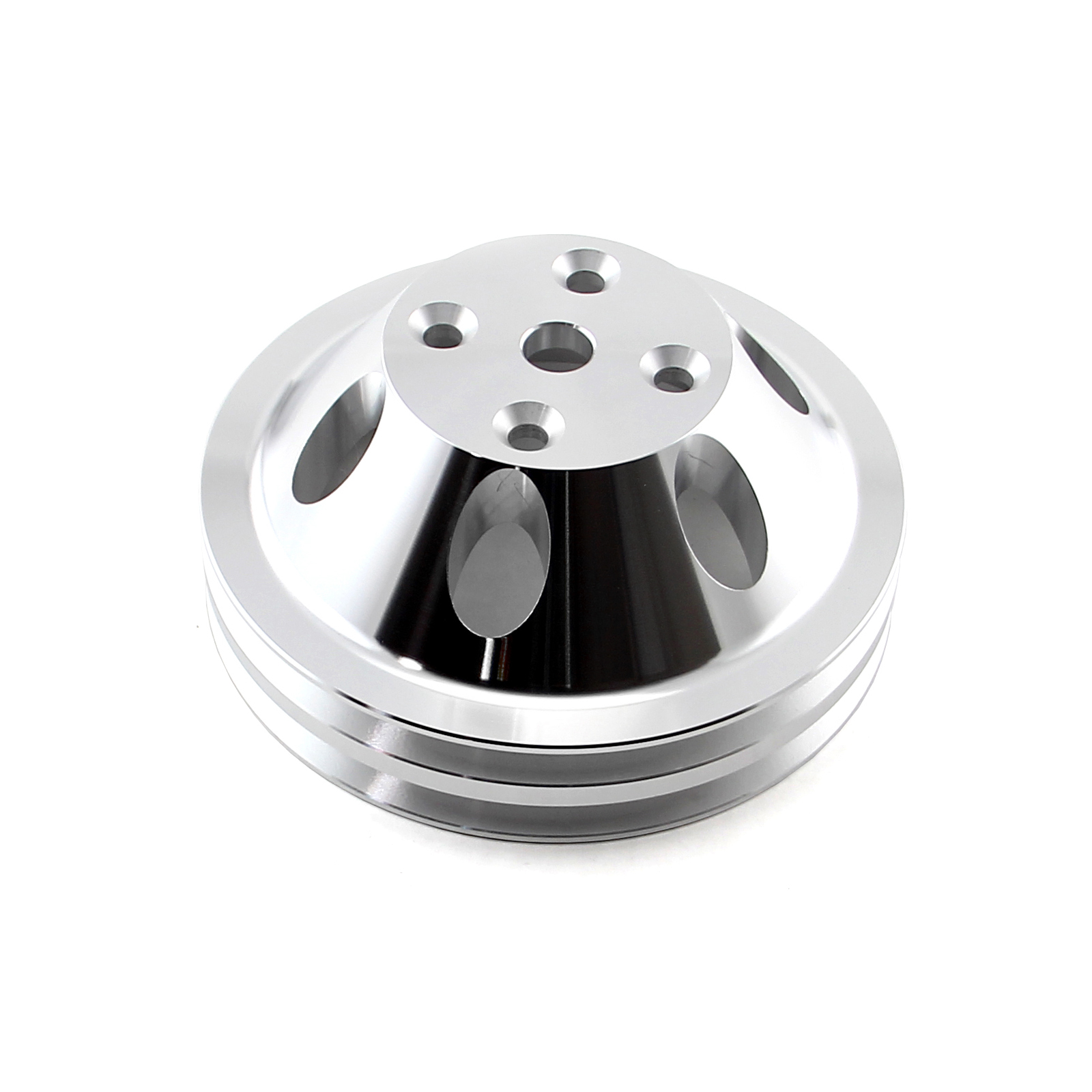 Speedmaster® PCE246.1006 Chevy SBC 350 Billet Aluminum Long Water Pump Lwp 2 Groove Water Pump Pulley