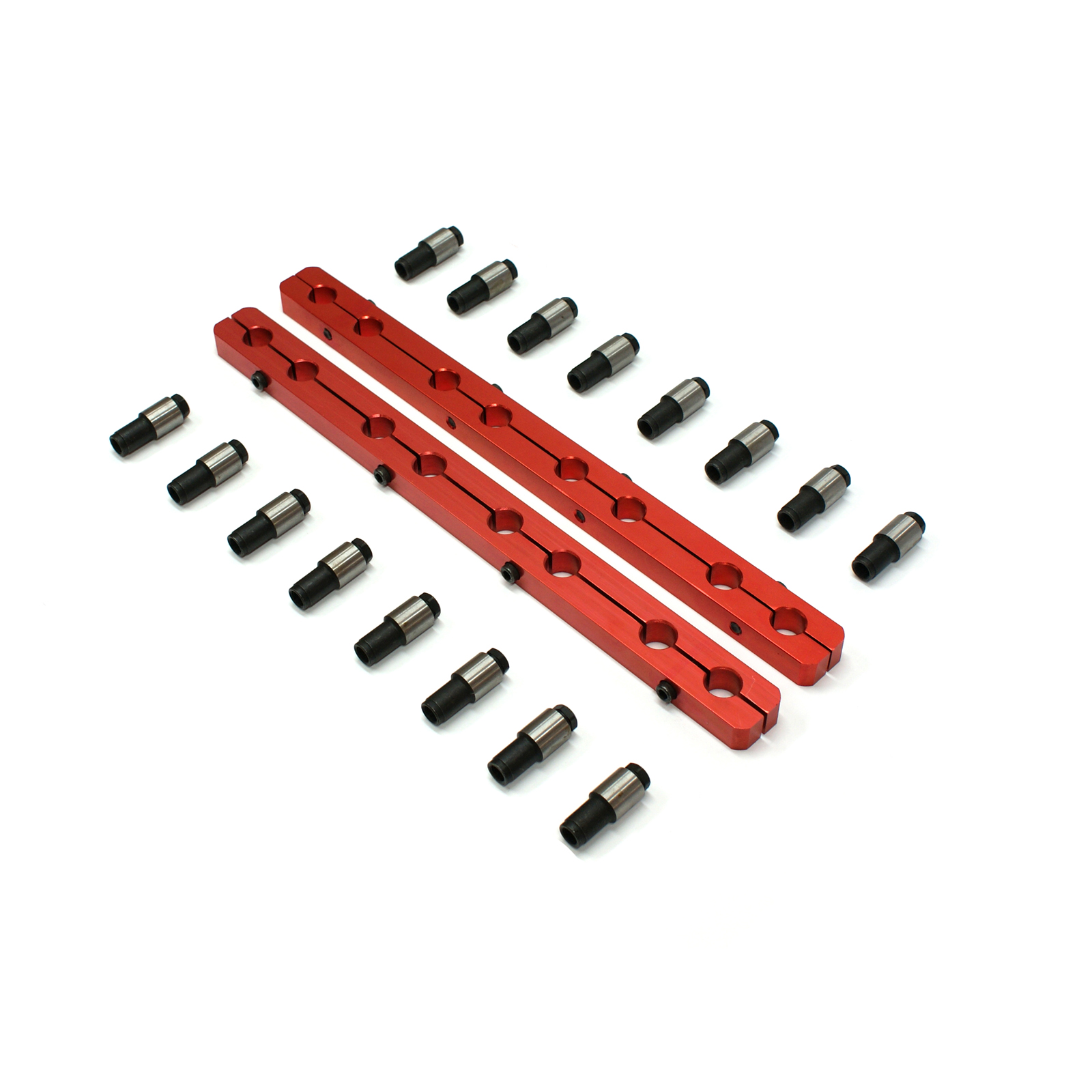 Speedmaster® PCE259.1008.01 Chevy SBC 350 Rocker Stud Girdle Kit Red With 3/8" Polylock Nuts