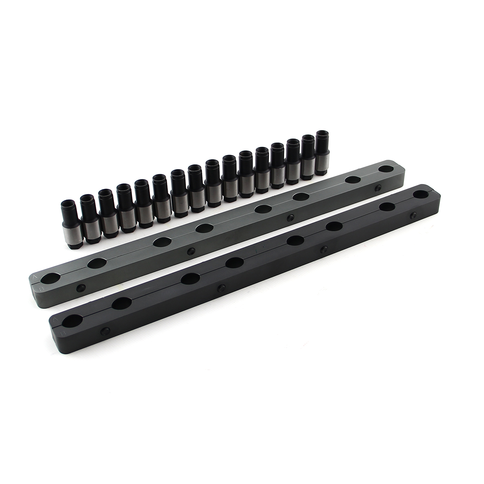 Speedmaster® PCE259.1009.01 Ford SB 289 302 351 Windsor Rocker Stud Girdle Kit Black With 3/8" Polylock Nuts