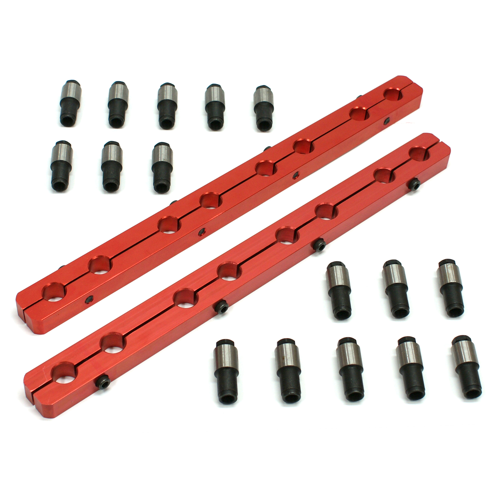 Speedmaster® PCE259.1008.01 Chevy SBC 350 Rocker Stud Girdle Kit Red With 3/8" Polylock Nuts