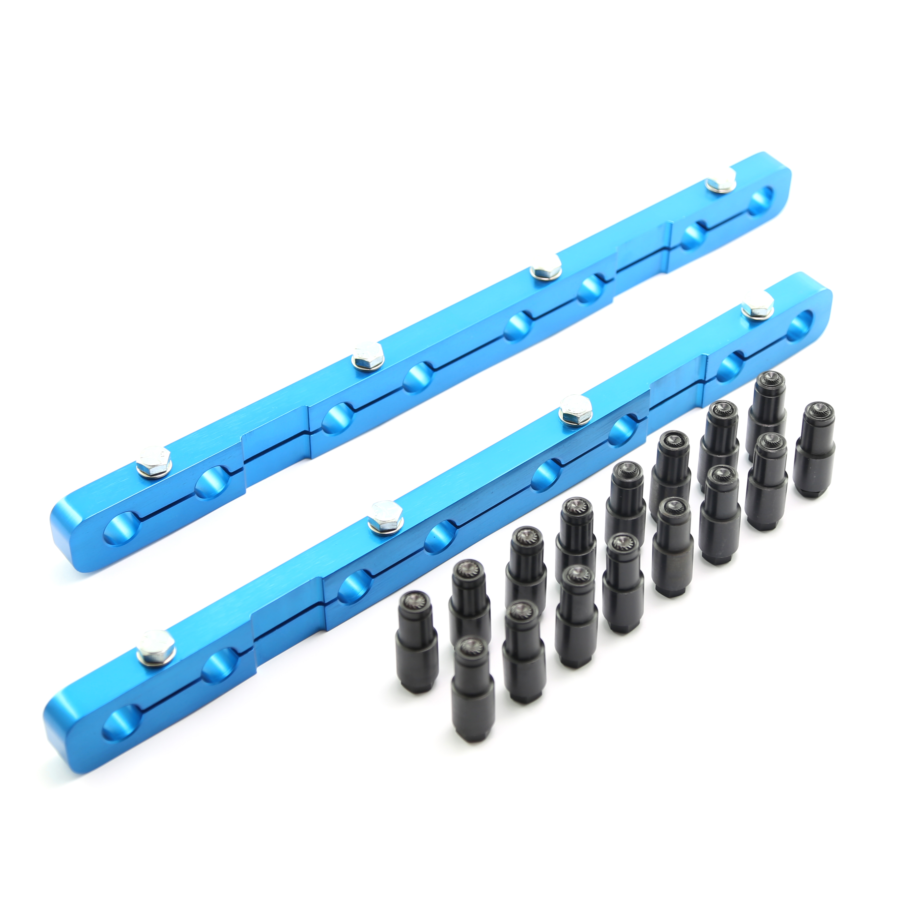 Speedmaster® PCE259.1014 Oldsmobile 400 425 455 Rocker Stud Girdle Kit Blue With Polylock Nuts [OEM Head]