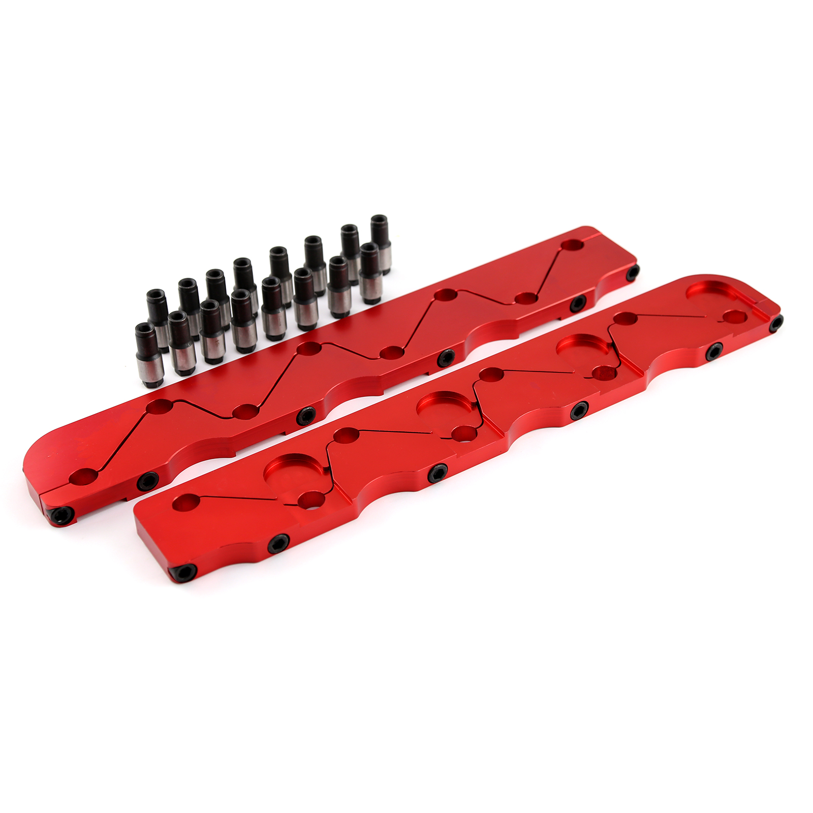 Speedmaster® PCE259.1017.01 Chevy BBC 454 Rocker Stud Girdle Kit Red With 7/16" Polylock Nuts