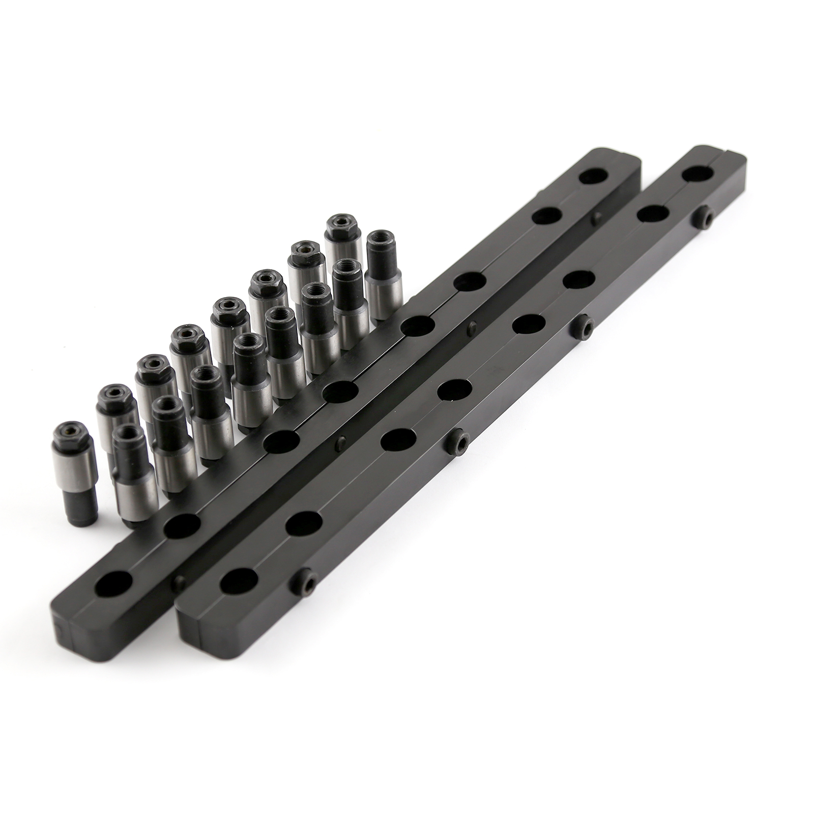 Speedmaster® PCE259.1008.02 Chevy SBC 350 Rocker Stud Girdle Kit Black With 3/8" Polylock Nuts